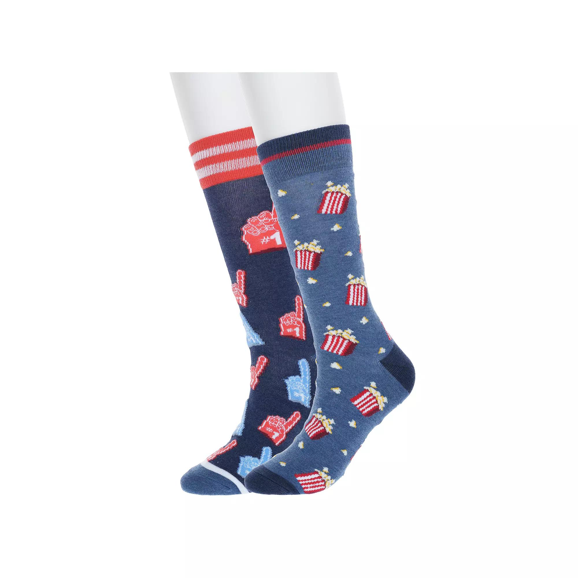 Men's Twisted Toes 2-Pack Novelty Socks, Popcorn Fan Product Image
