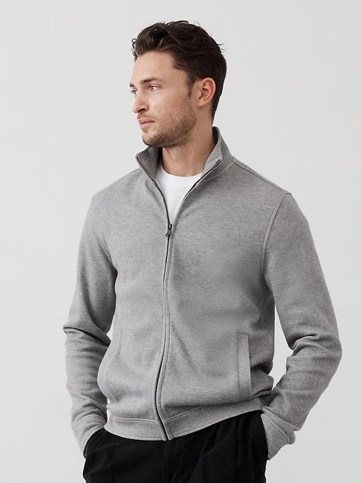 Pique Mock-Neck Jacket Product Image