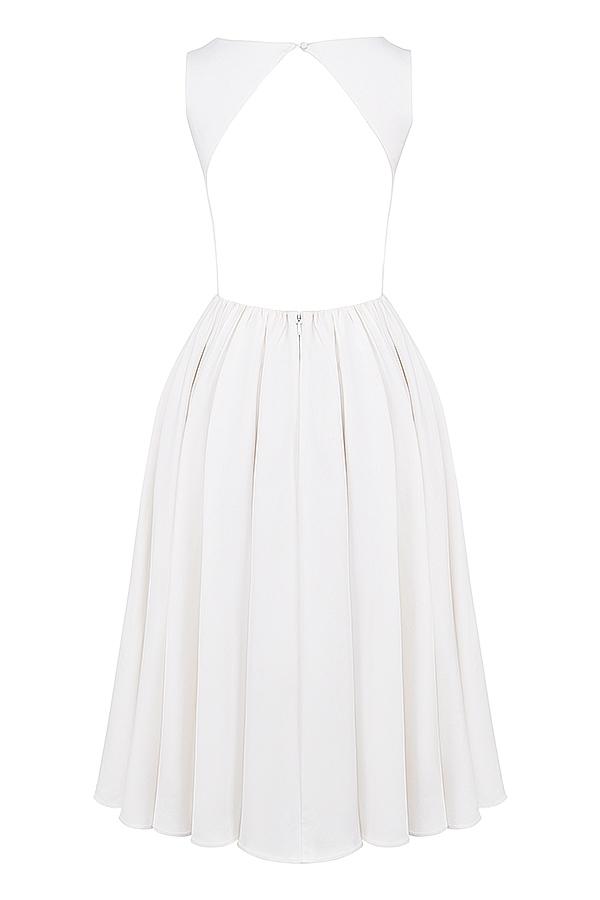 Cindy  white twill midi sundress Product Image