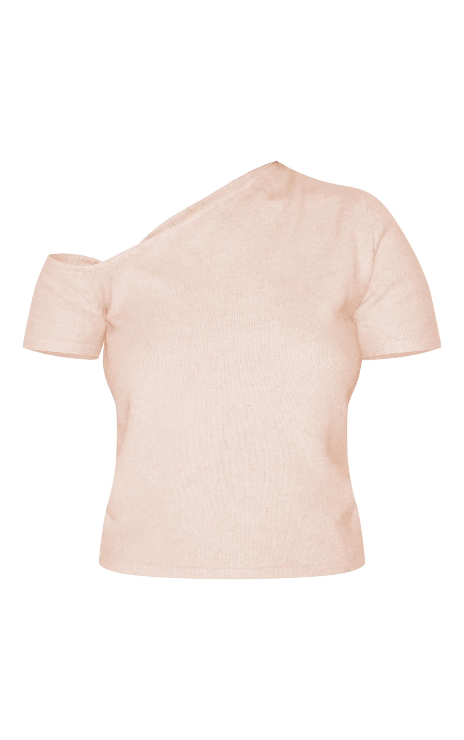 Oatmeal Soft Knit Asymmetric Top Product Image