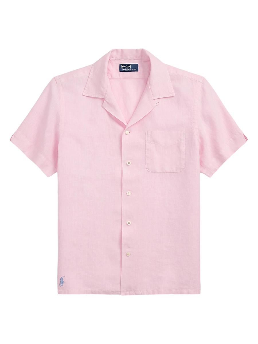 Mens Classic-Fit Slub Linen Camp Shirt Product Image