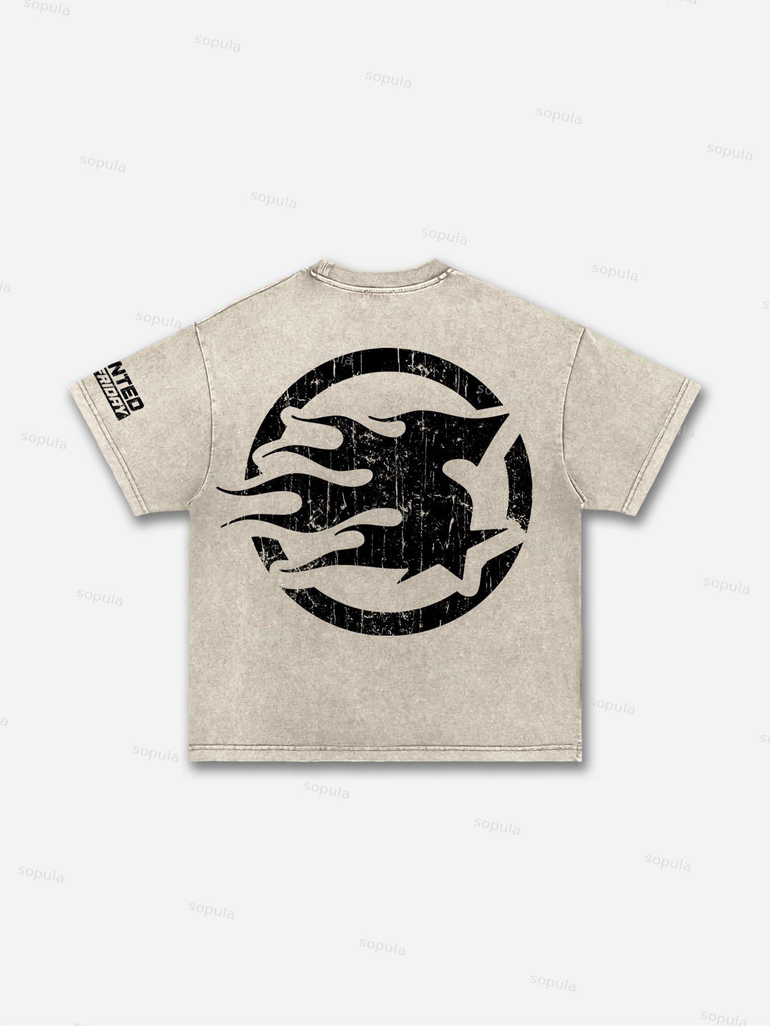 Fat Cat Eating Ramen Acid Washed T-shirt Product Image