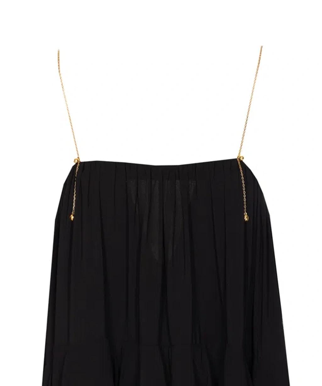 CHLOÉ Open-back Embellished Tiered Silk-georgette Maxi Dress In Black Product Image