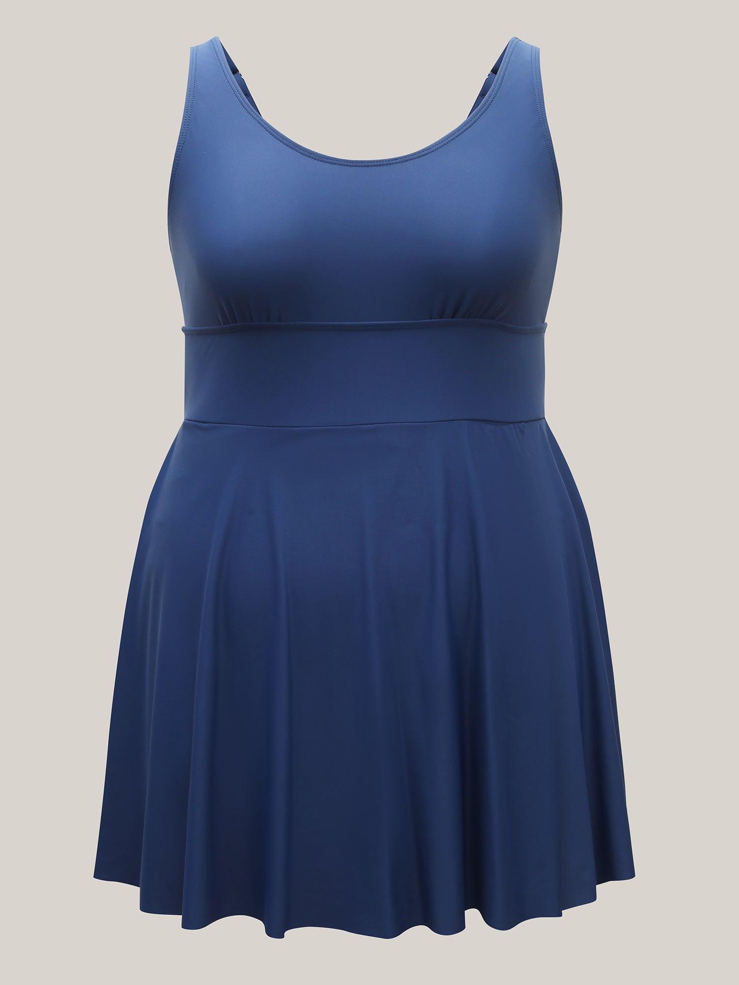 Anti-Float Ties Split Swim Dress Female Product Image