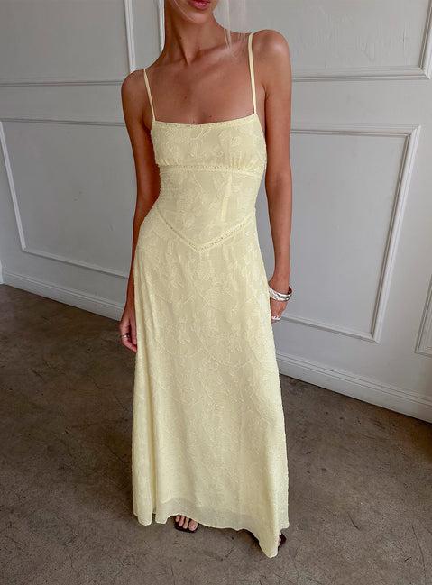South Of France Maxi Dress Yellow Product Image
