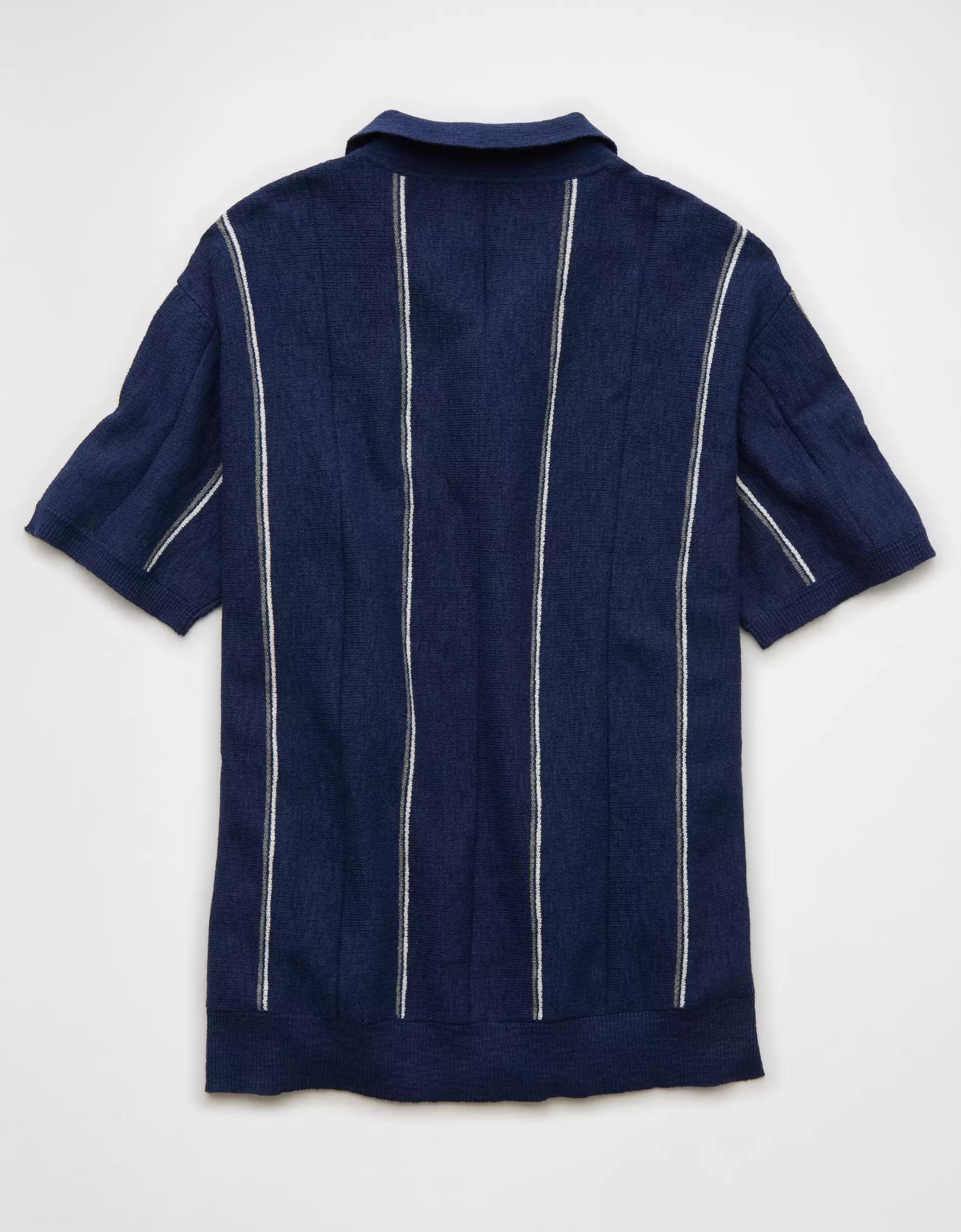 AE Weekend Striped Sweater Polo Shirt Product Image