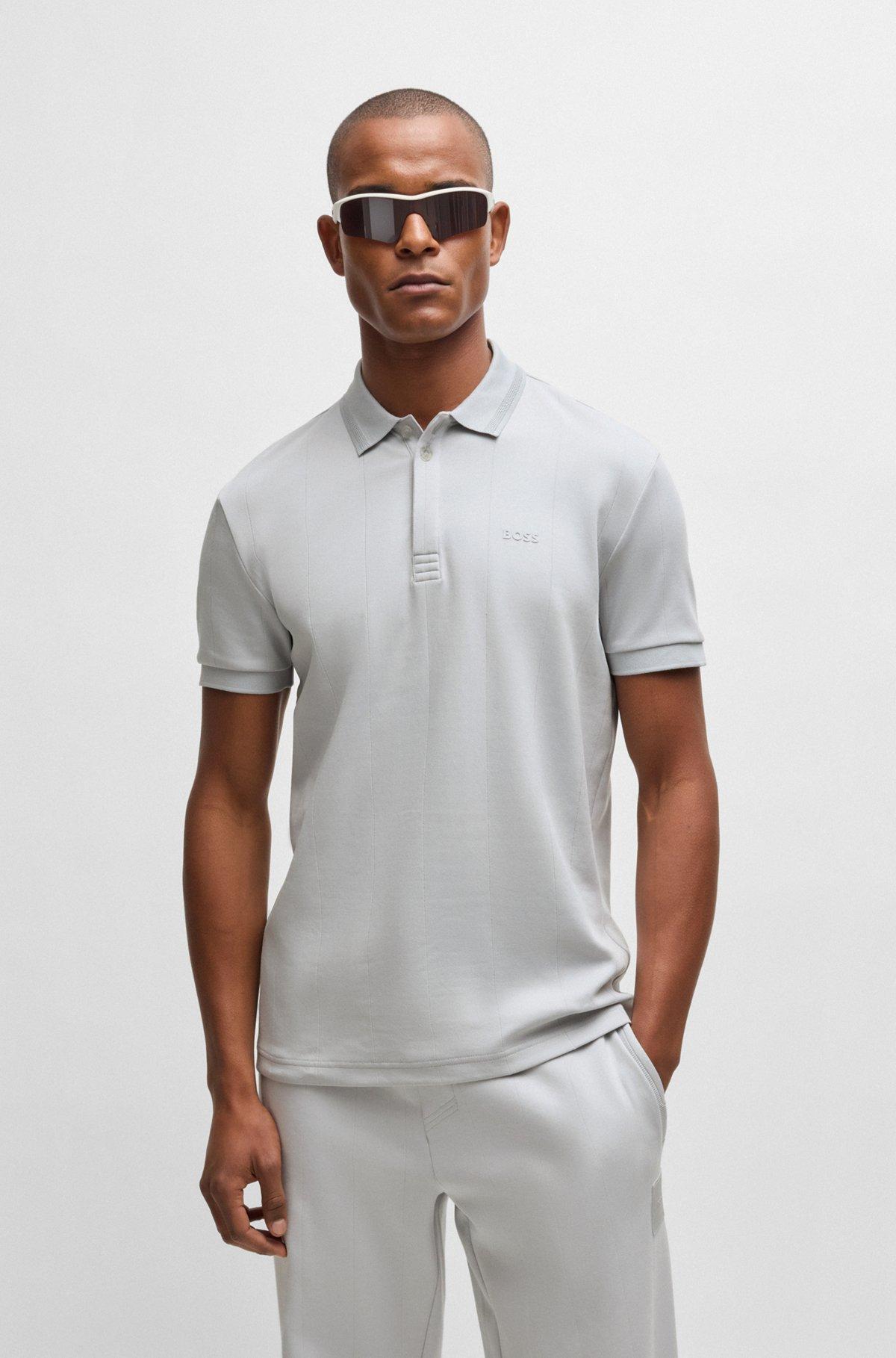 Paddy polo shirt with drop-needle stitching Product Image