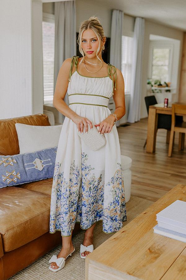 Breezy Elegance Linen-Blend Midi Dress Product Image