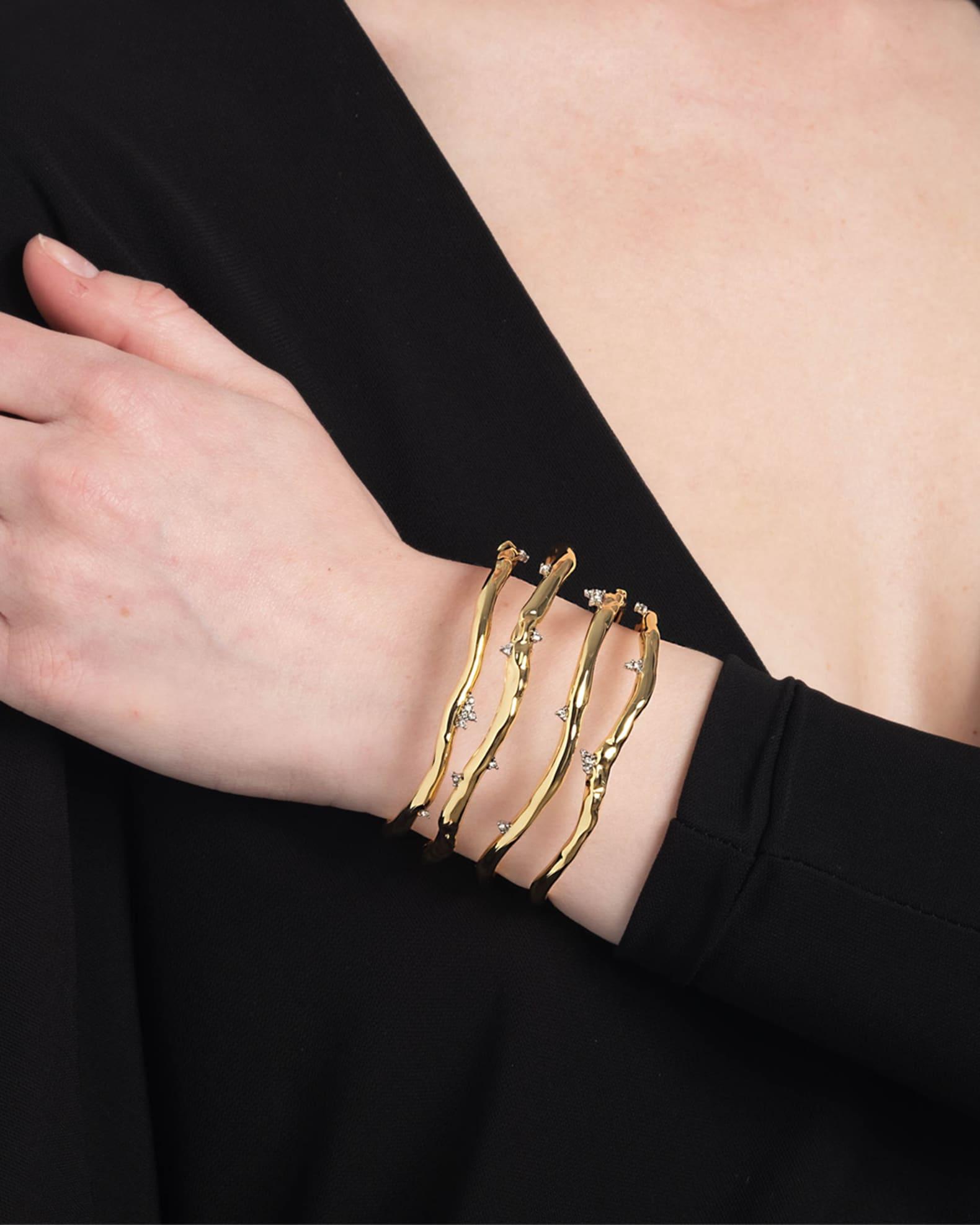 Brut Gold Plated Crystal Thorn Orbit Cuff Product Image