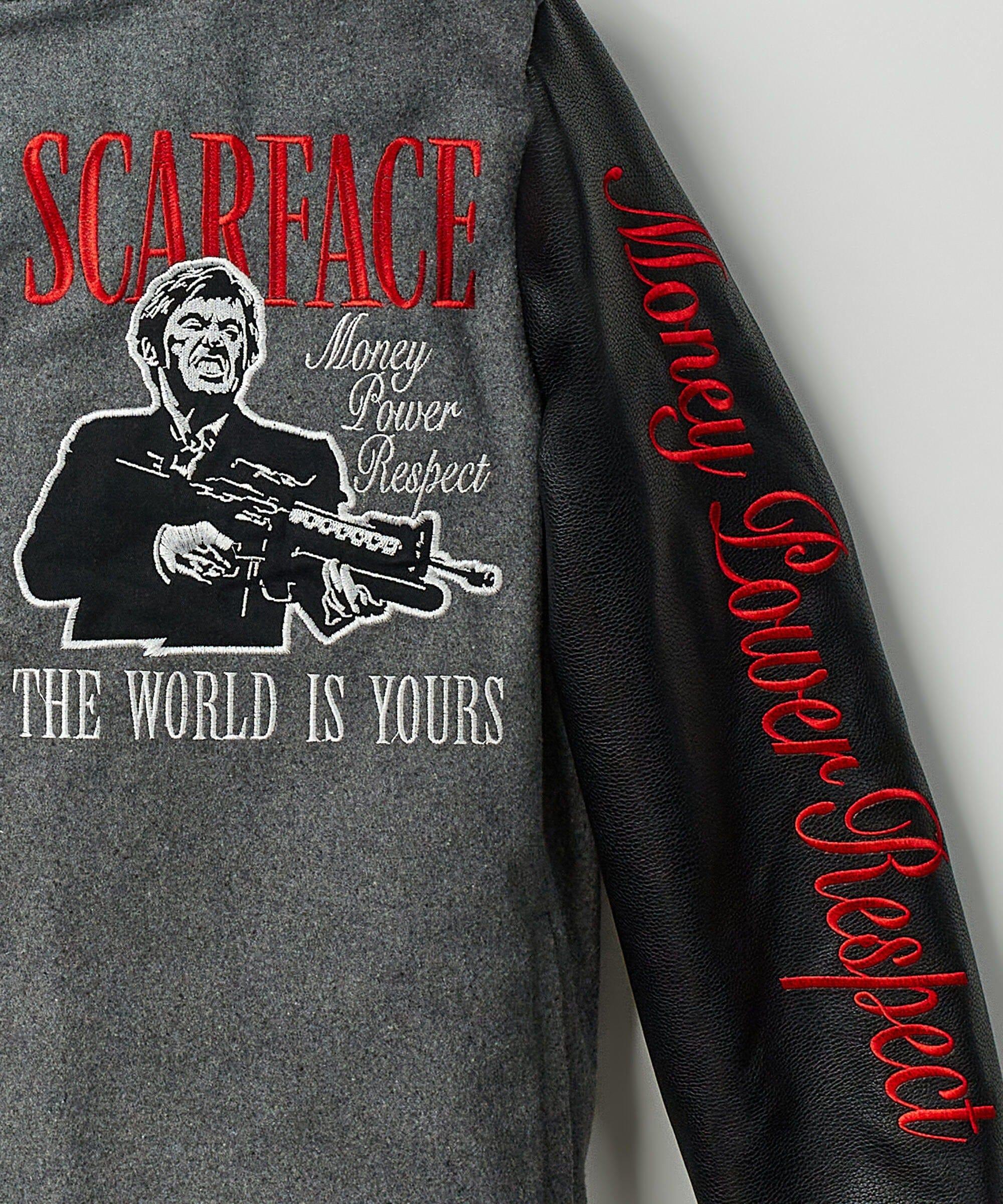 Scarface the World Varsity Jacket - Black and Grey Product Image