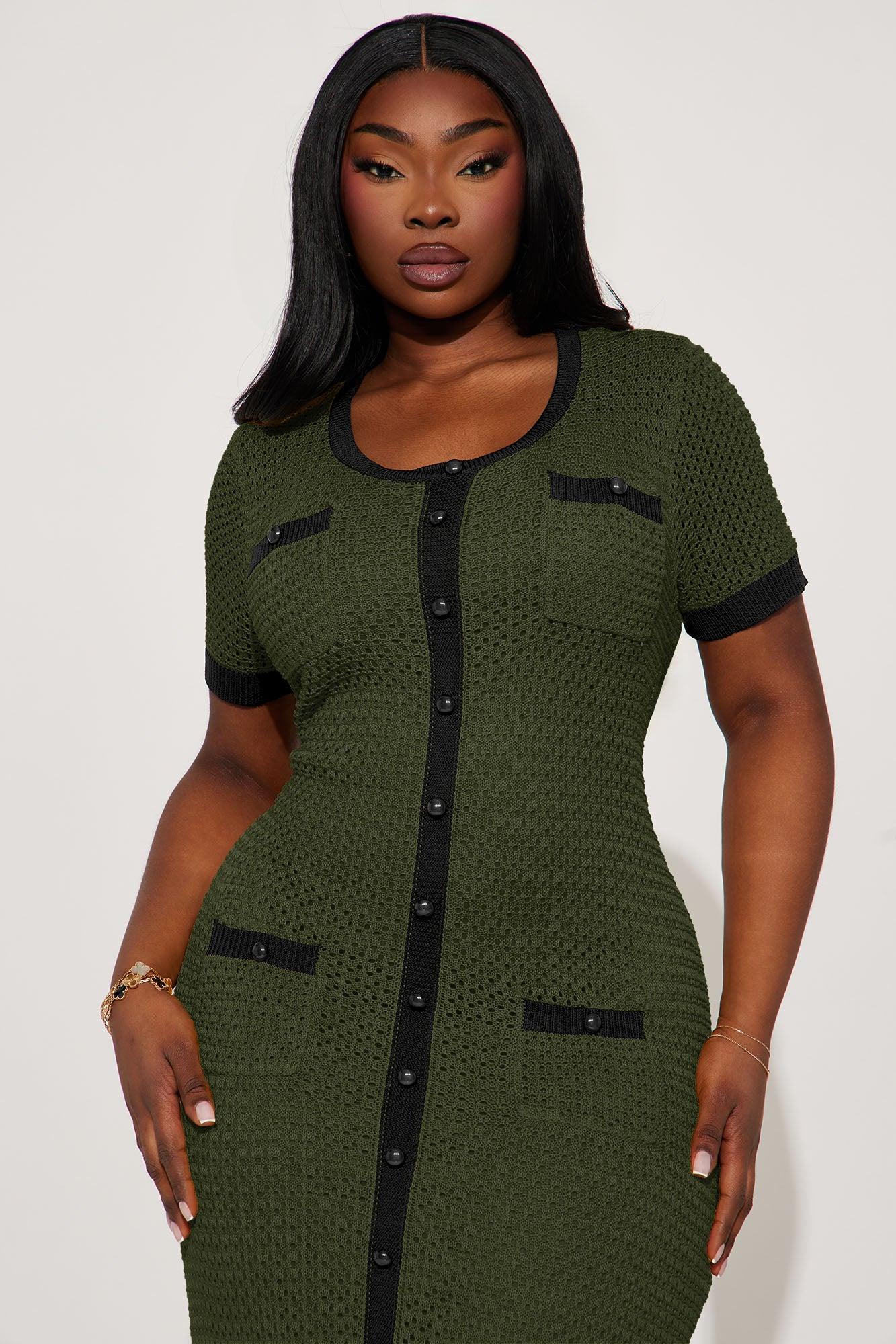 Elena Crochet Maxi Dress - Olive Female Product Image