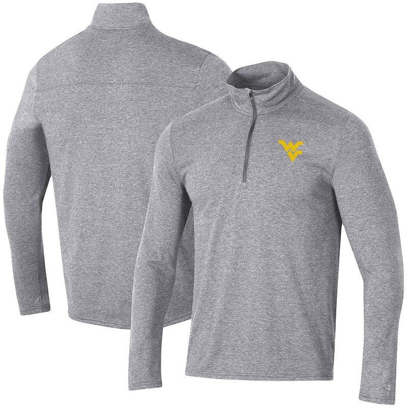 Men's Champion Heathered Gray West Virginia Mountaineers Field Day Team Quarter-Zip Jacket,  Product Image