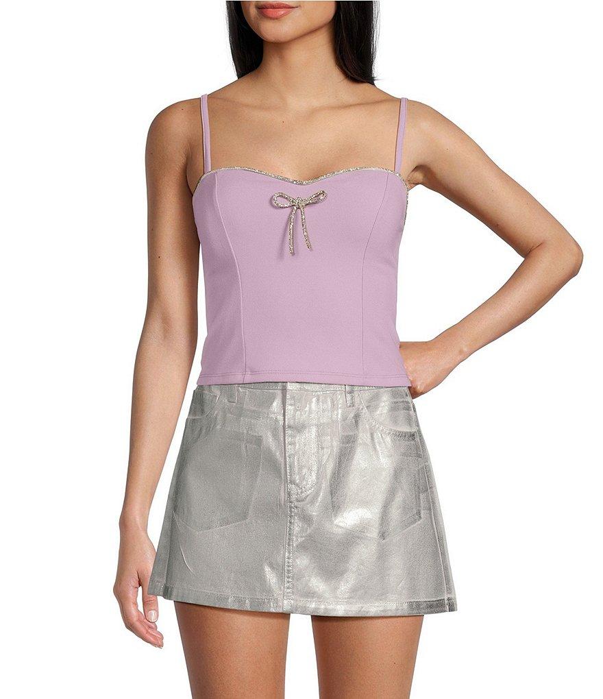 Honey & Sparkle Rhinestone Trim Tank Top Product Image