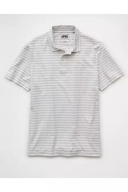 AE 24/7 Club Logo Striped Polo Shirt Men's Product Image