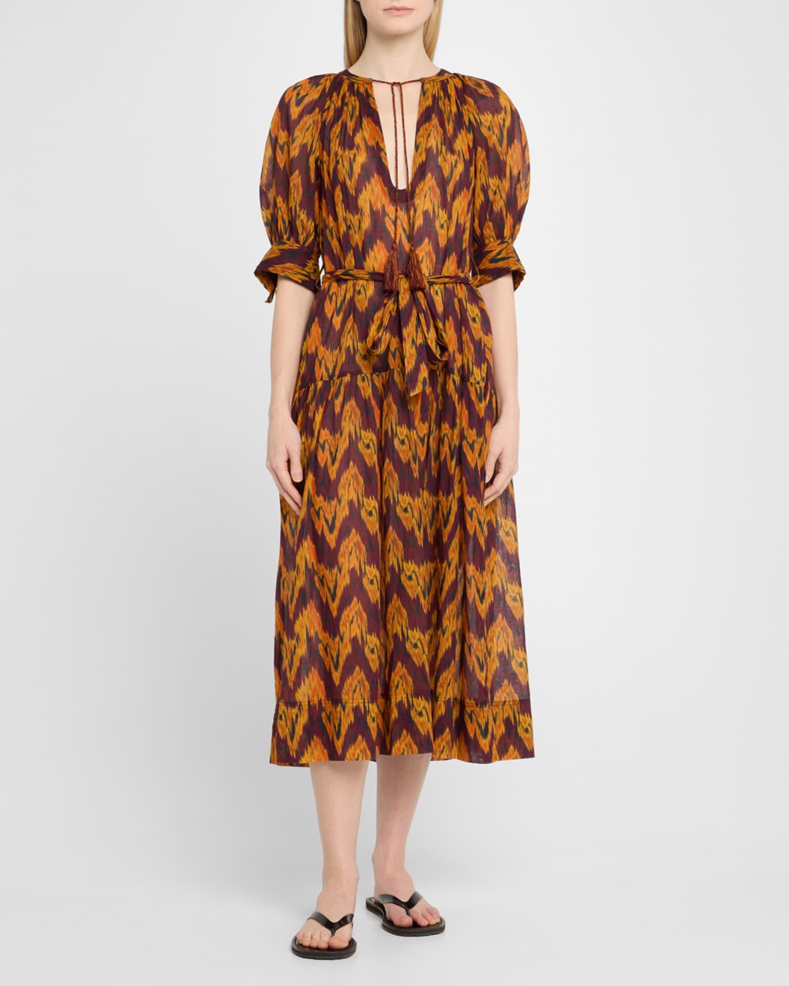 Selena Puff-Sleeve Maxi Dress Coverup Product Image