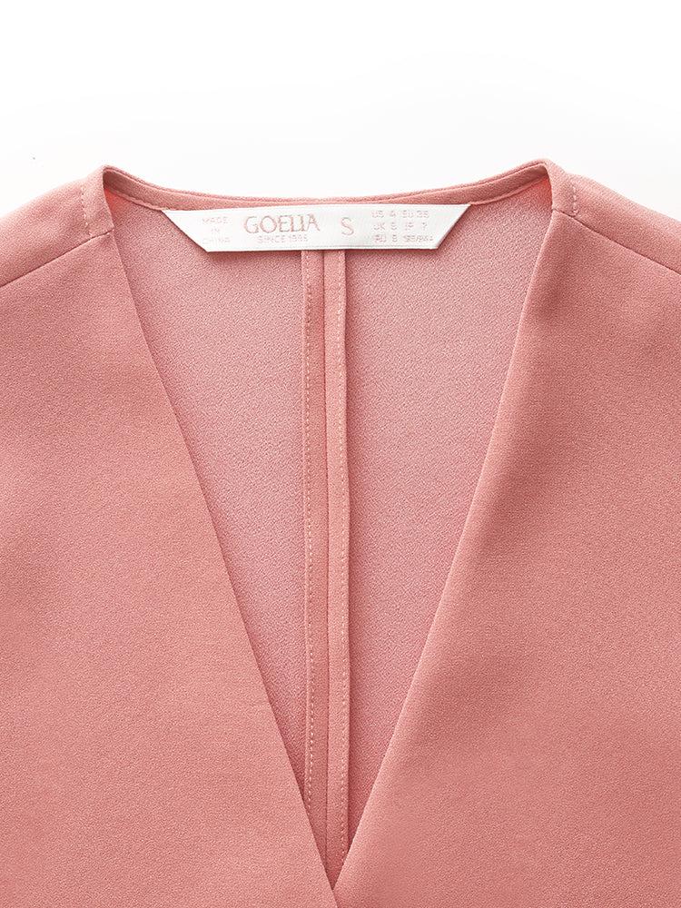 Acetate Collarless Women Crop Blazer Product Image