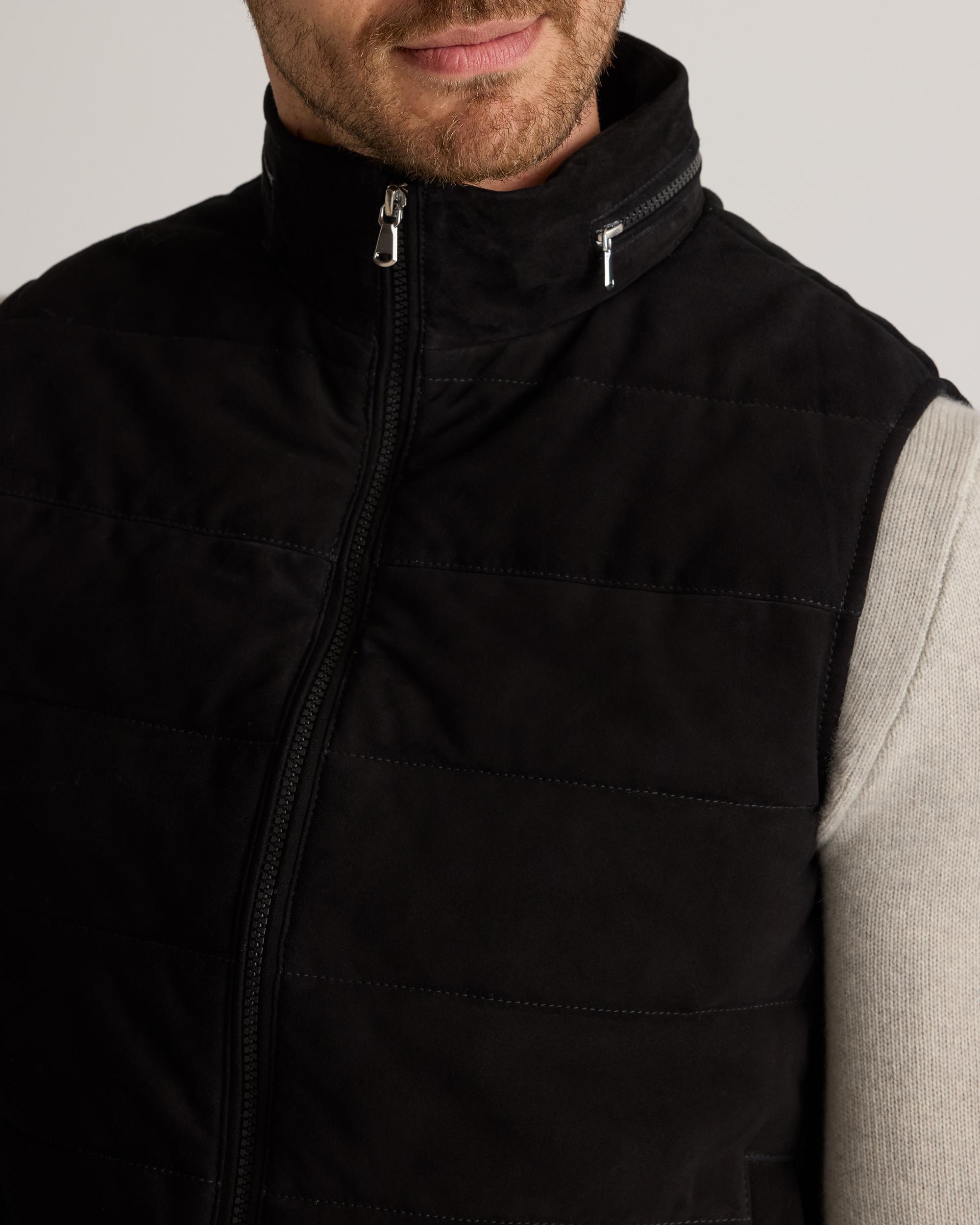 Quince | Men's 100% Suede Puffer Vest Leather Product Image