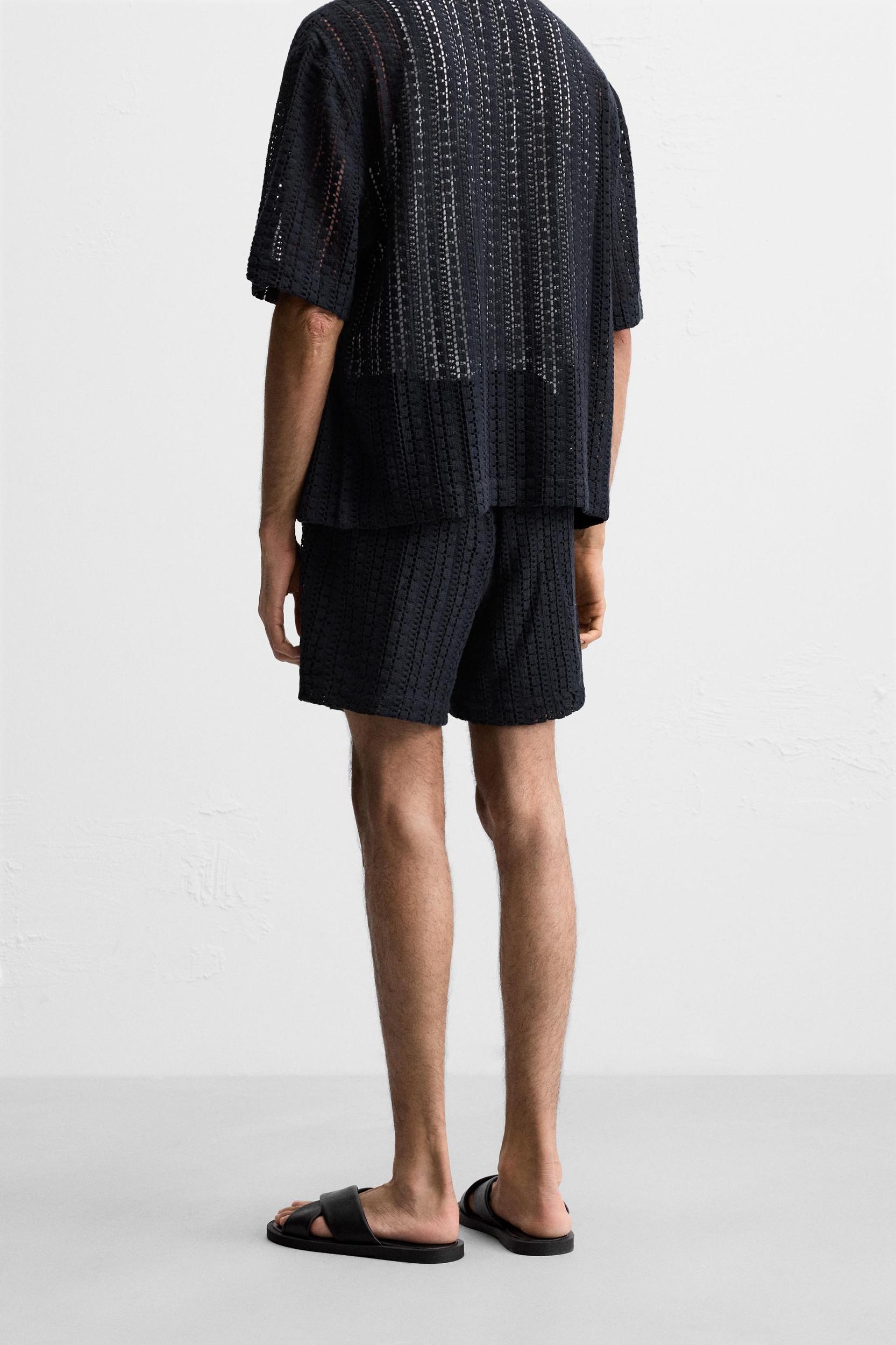 CROCHET TEXTURED SHORTS Product Image