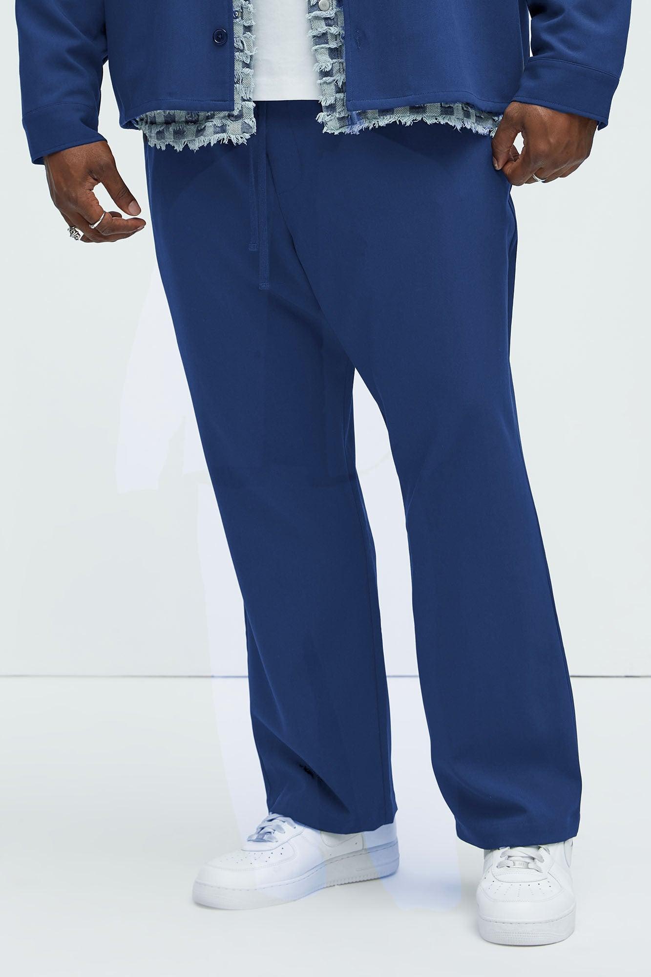 Ronan Straight Trousers - Navy Product Image