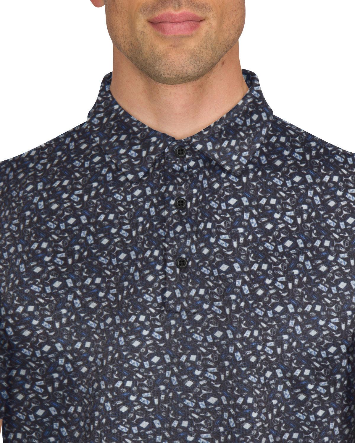 Three Sixty Six Men’s Print Golf Polos Male Product Image