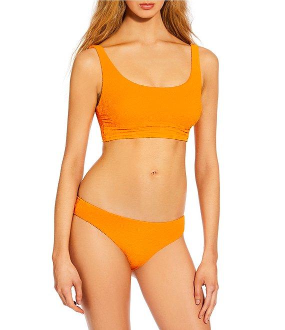 GB Solid Scrunchie Textured Classic Hipster Swim Bottom Product Image