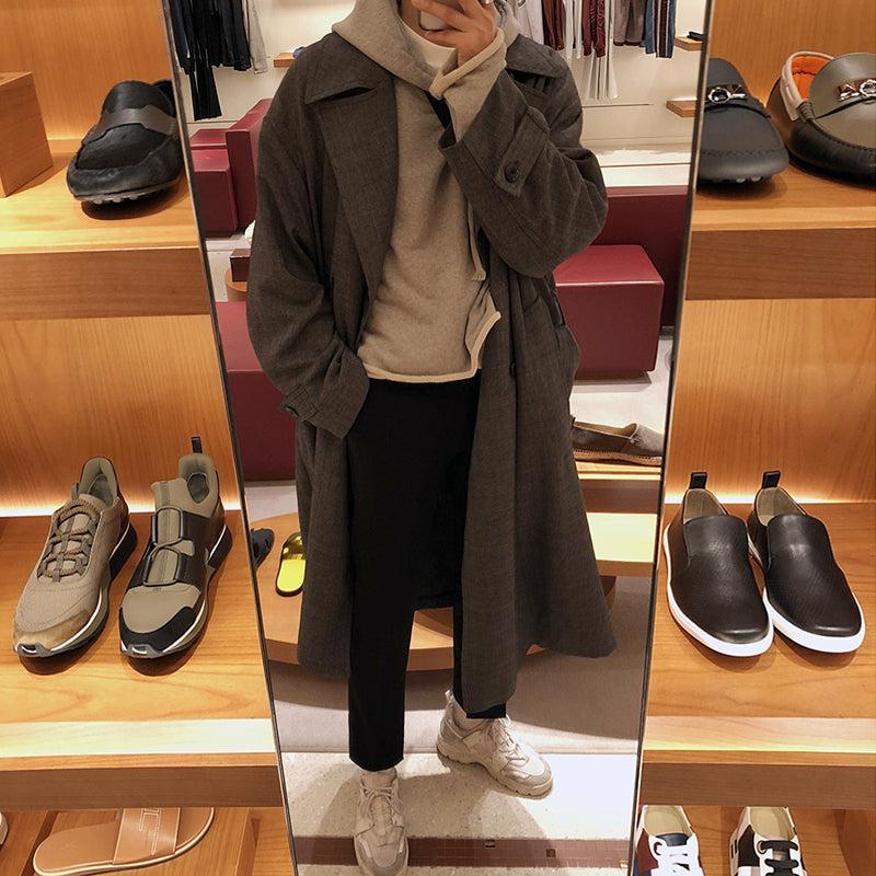 RT No. 2784 GRAY PLAID TRENCH COAT Product Image