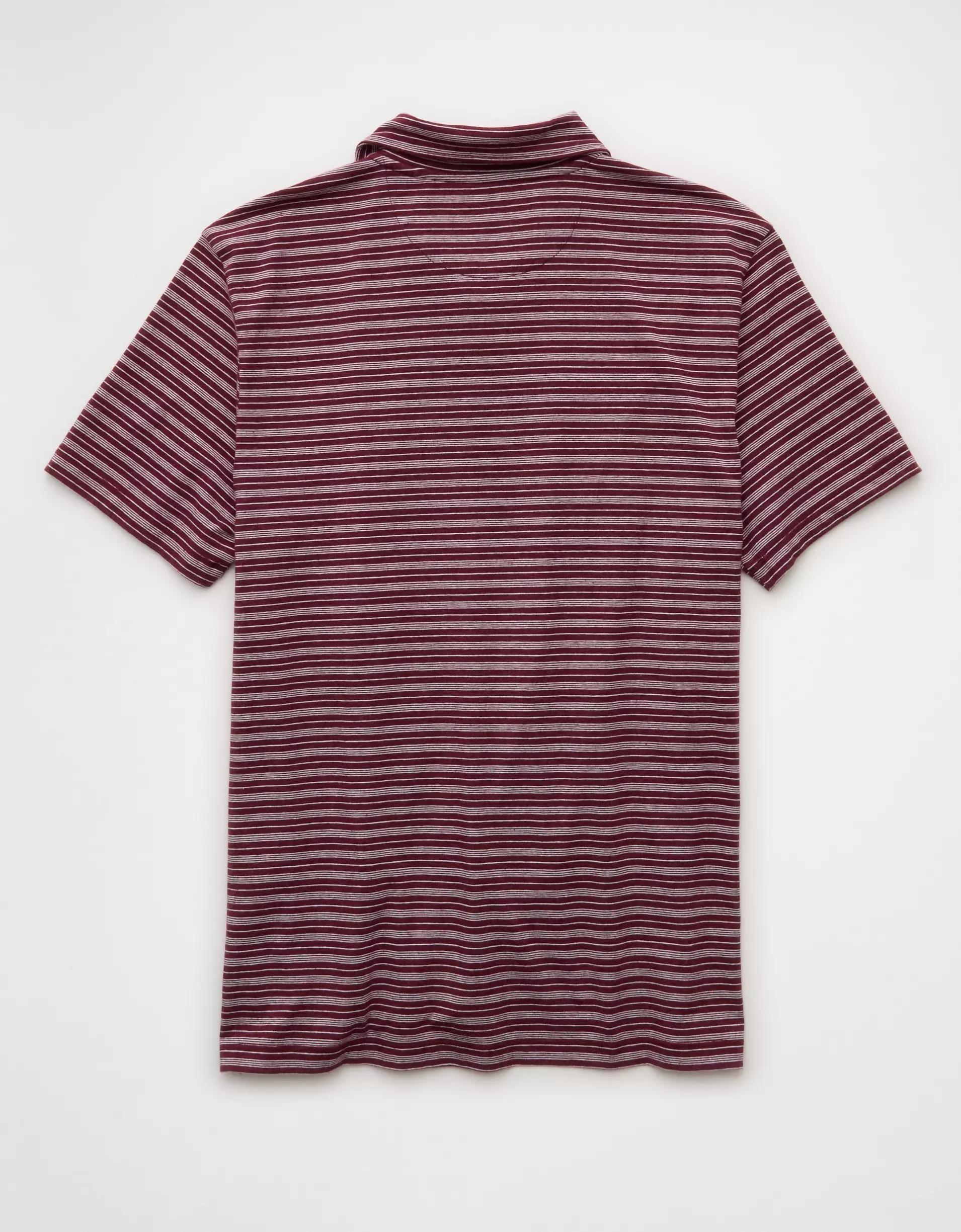 AE 24/7 Club Logo Striped Polo Shirt Product Image