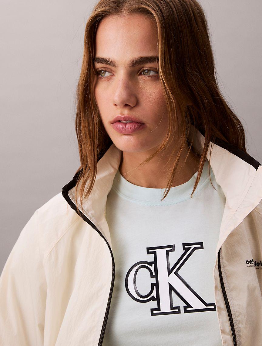 Slim Cotton Modal Monogram Logo Tee Product Image