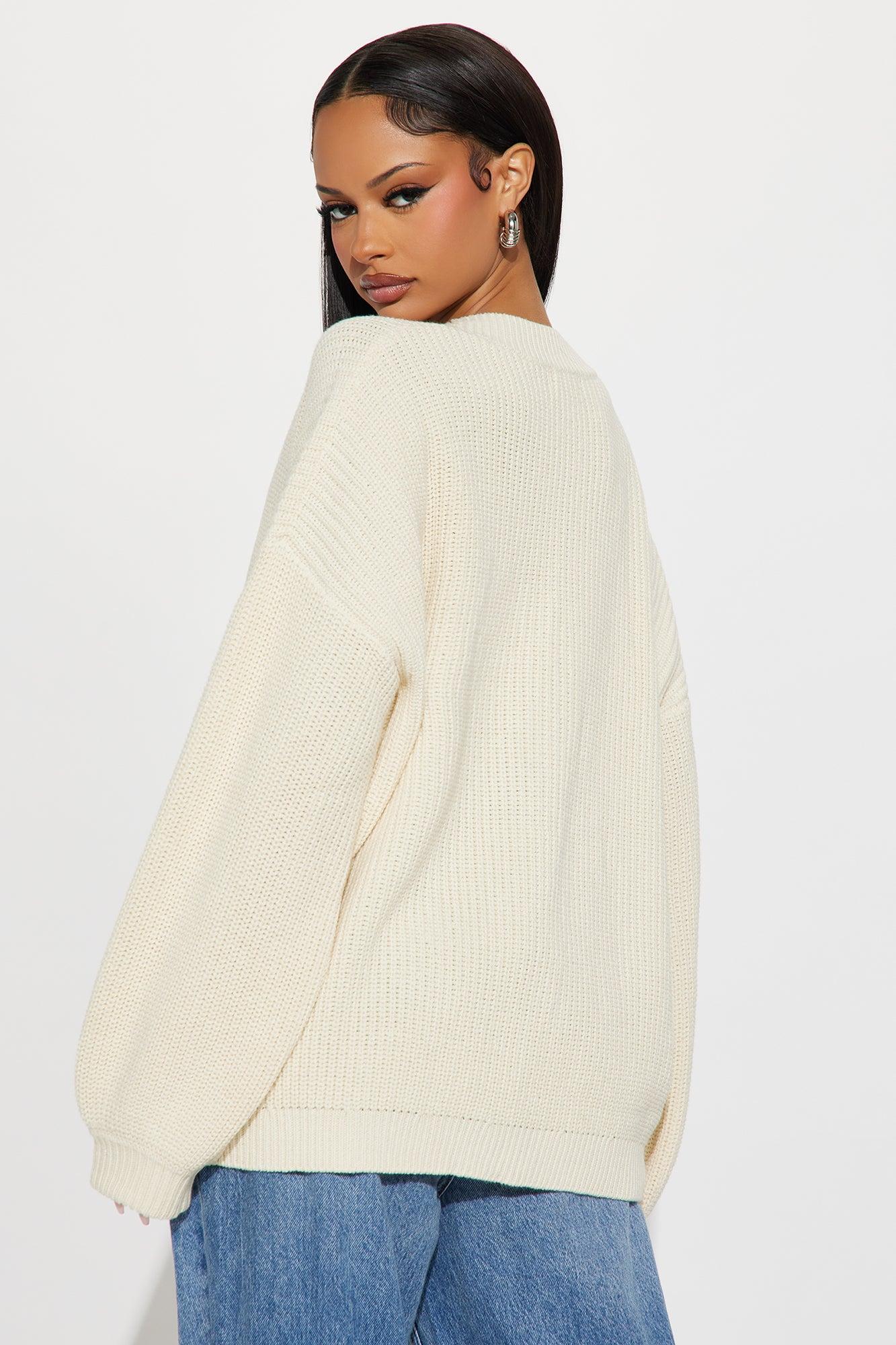 Be My Boyfriend Cardigan - Cream Female Product Image