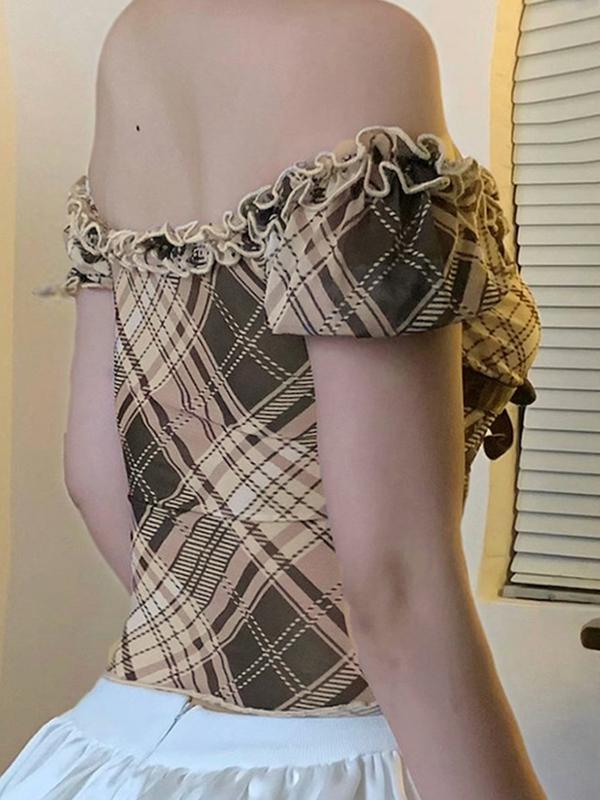 Gingham Short Sleeve Tee Product Image