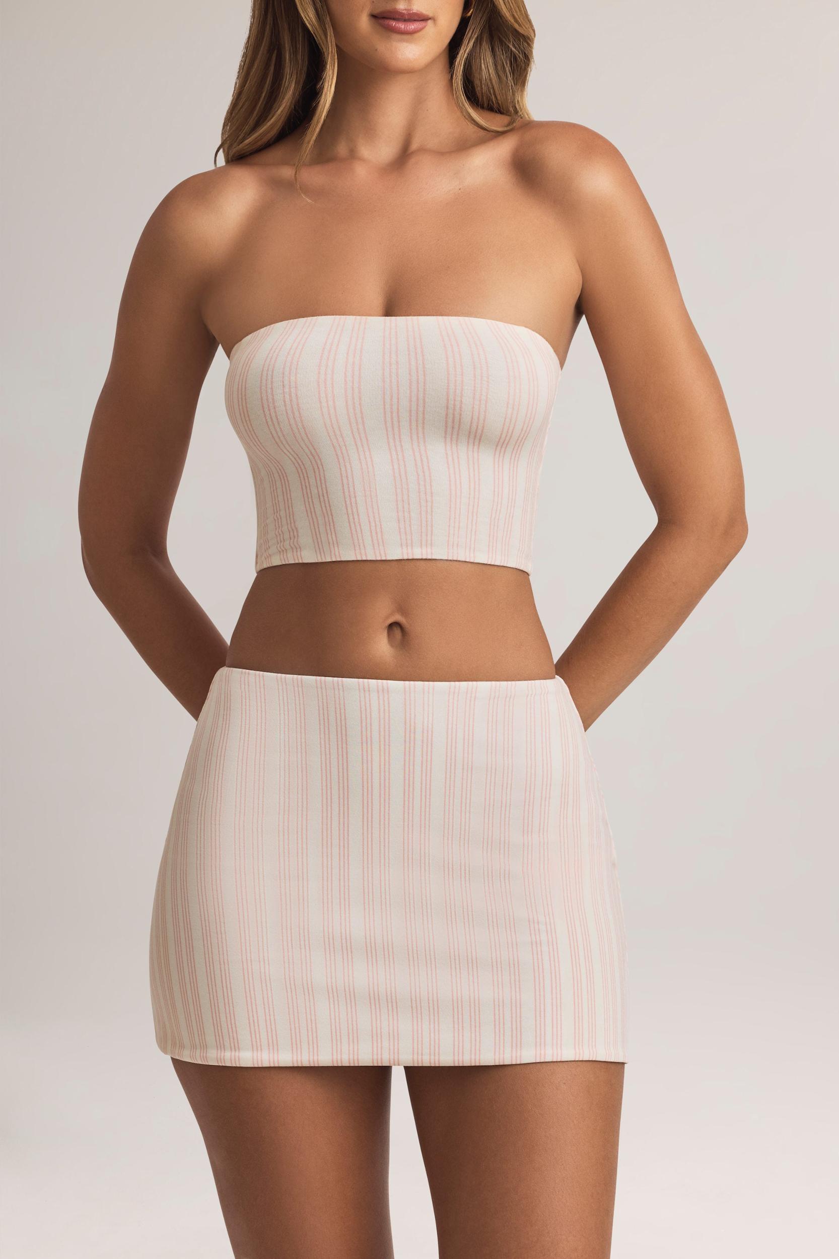 Modal Mid-Rise A-Line Mini Skirt in Stripe Print Product Image