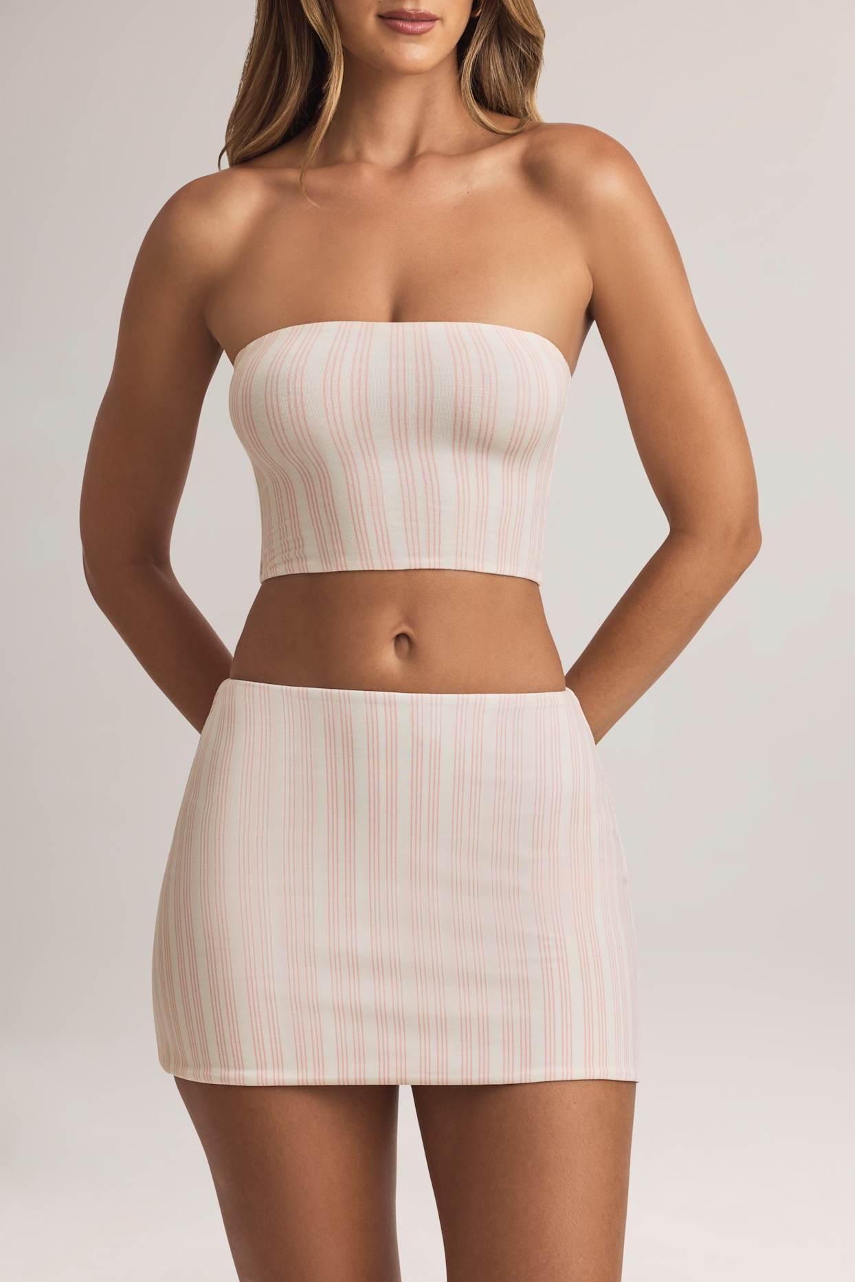 Modal Mid-Rise A-Line Mini Skirt in Stripe Print Product Image