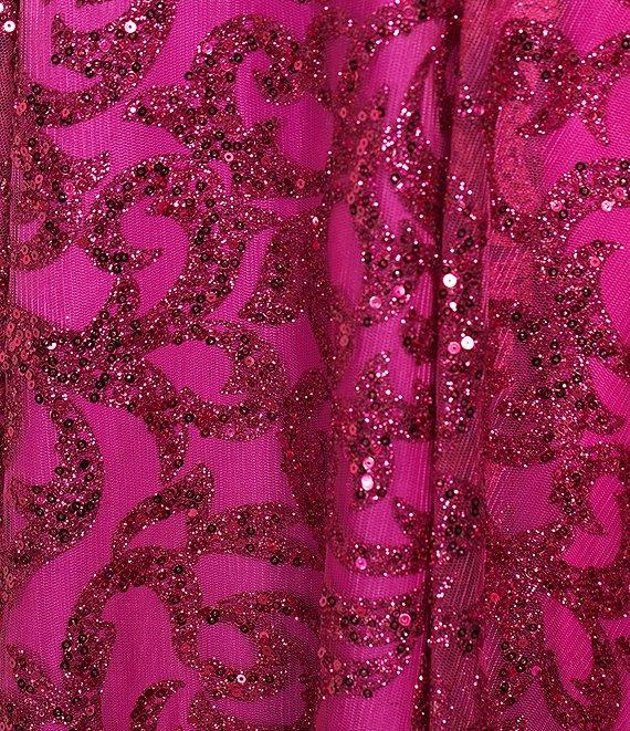 Blondie Nites Glitter Pinch Front Tie Back Party Dress Product Image