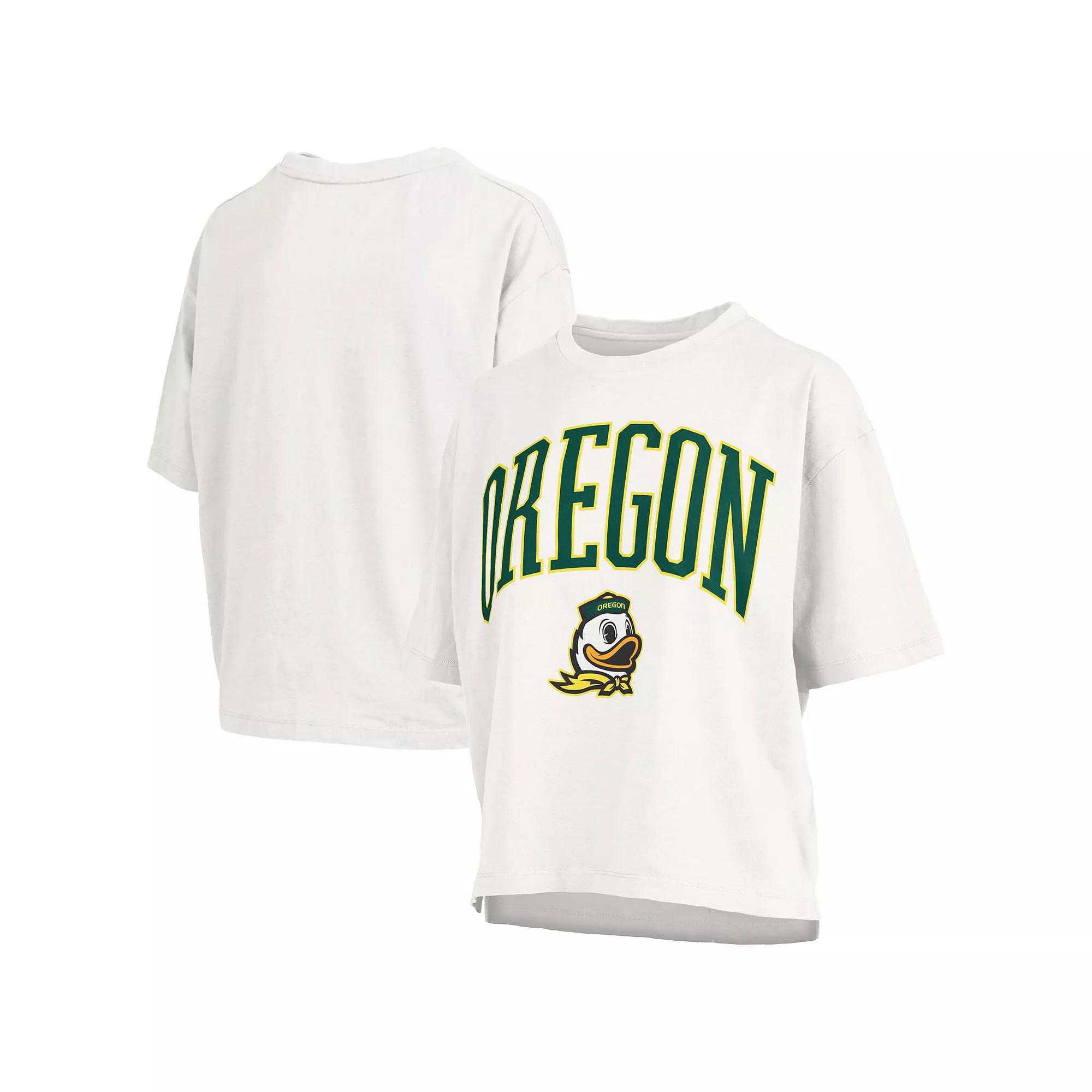 Women's Pressbox White Oregon Ducks Nelson Arch Over Logo Waist Length Over Product Image
