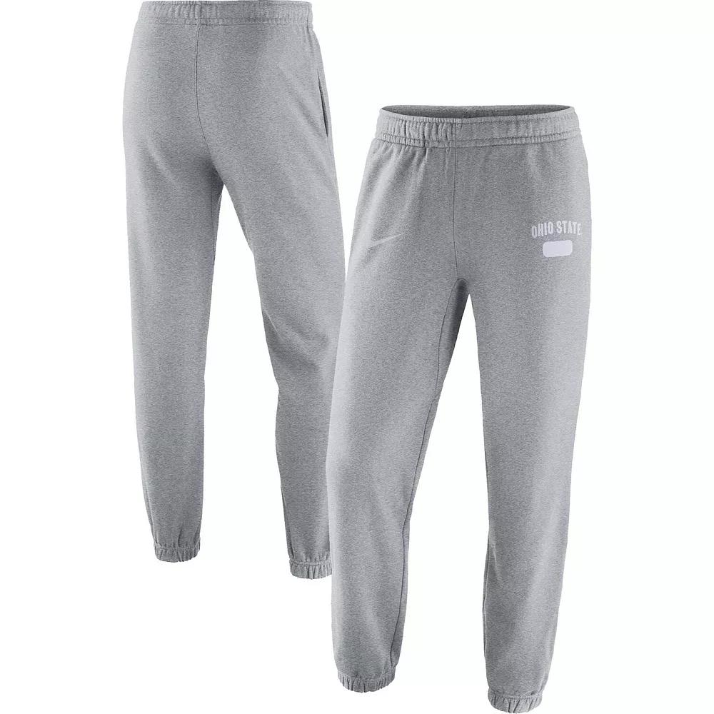 Men's Nike Heathered Gray Ohio State Buckeyes Saturday Fleece Pants, Size: 2XL, Grey Product Image