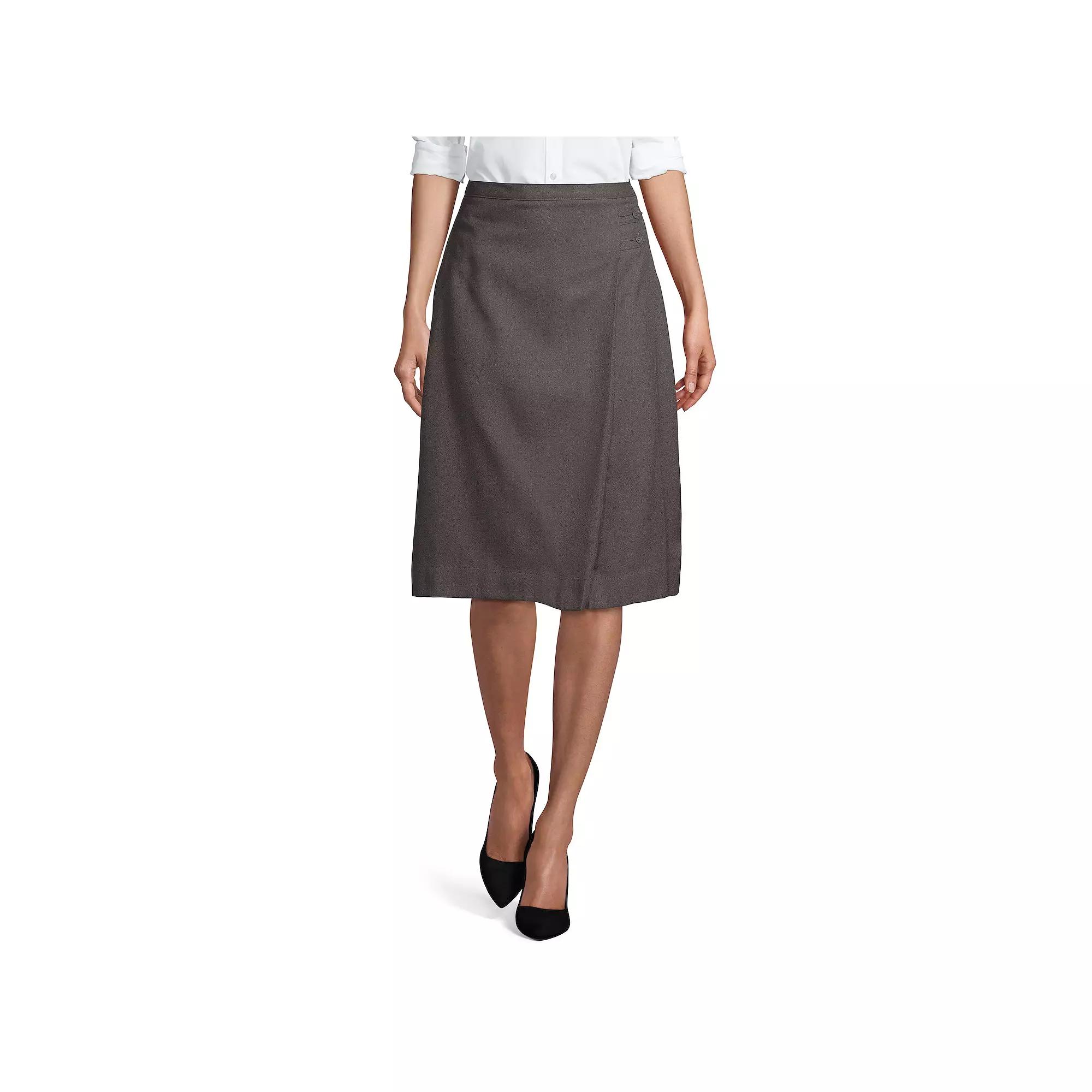 Women's Lands' End Solid Below the Knee A-line Skirt,  Product Image