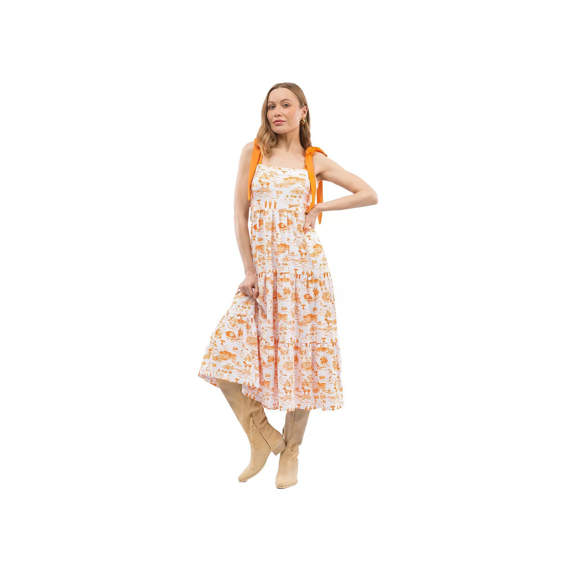 Women's Smith & Quinn  Orange Tennessee Volunteers Tied Shoulder Tiered Maxi Dress, Size: XS Product Image