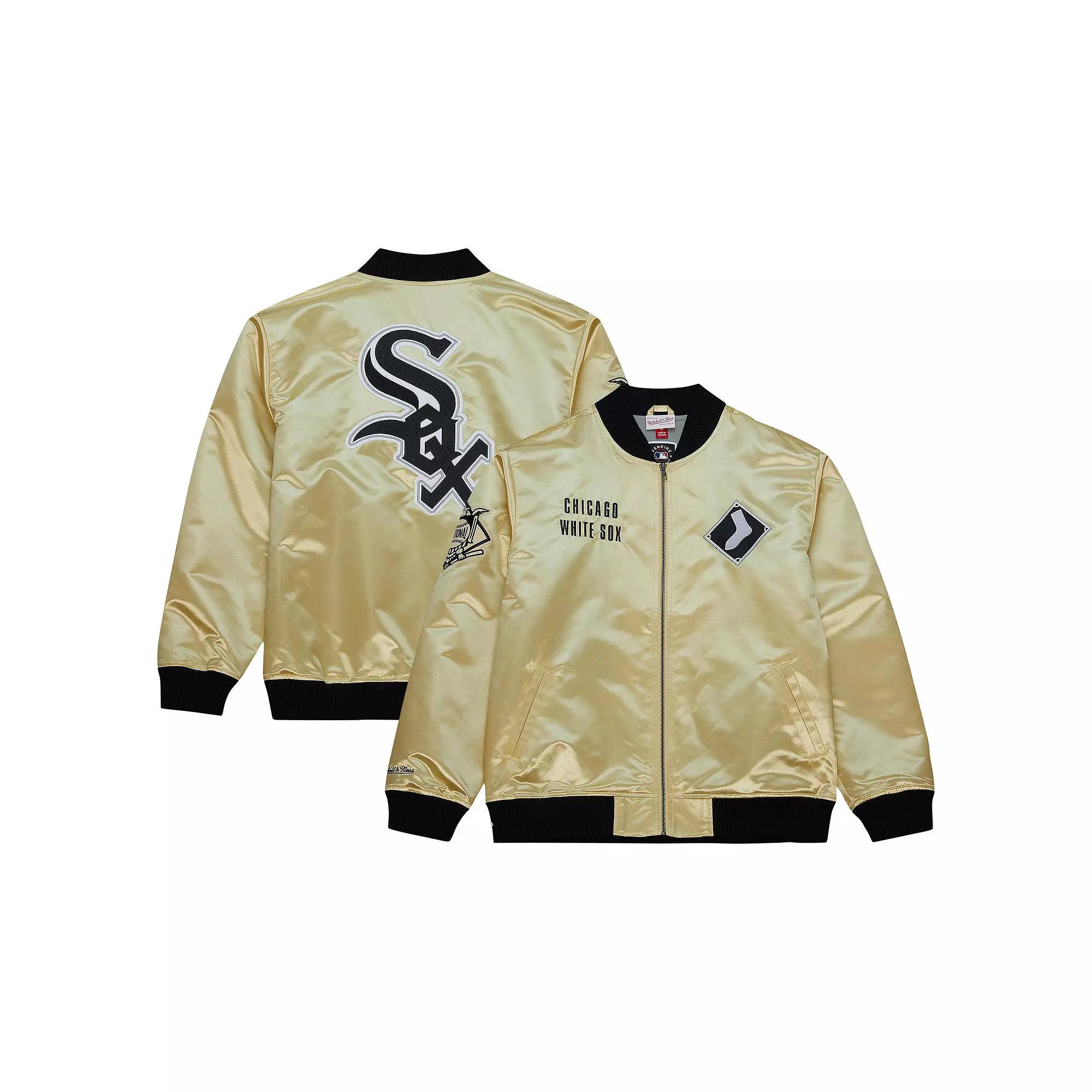 Men's Mitchell & Ness Gold Chicago White Sox OG 2.0 Lightweight Satin Full-Zip Jacket, Size: Large Product Image