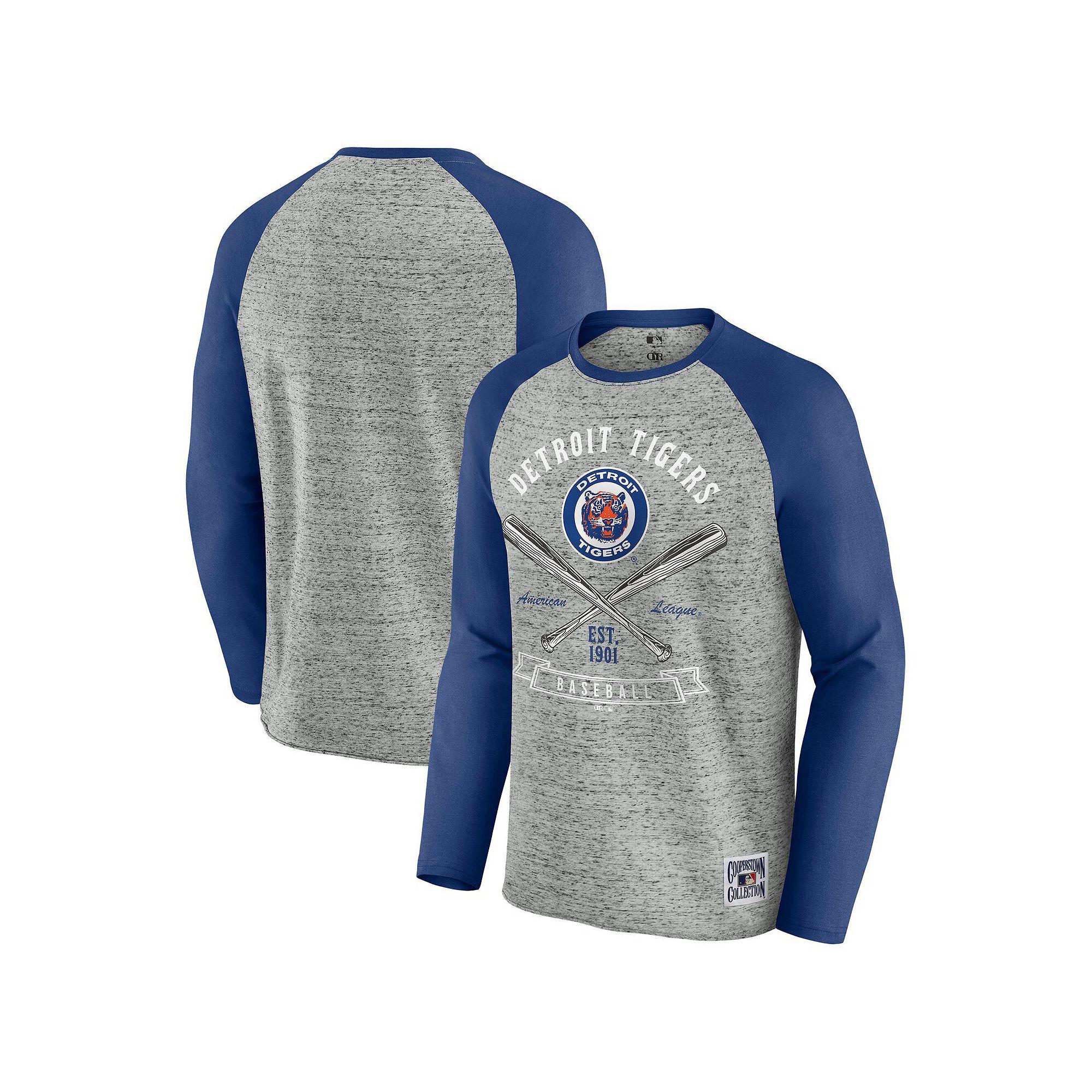 Men's Darius Rucker Collection by Fanatics Heather Gray Minnesota Twins Raw Edge Raglan Long Sleeve Baseball T-Shirt,  Product Image