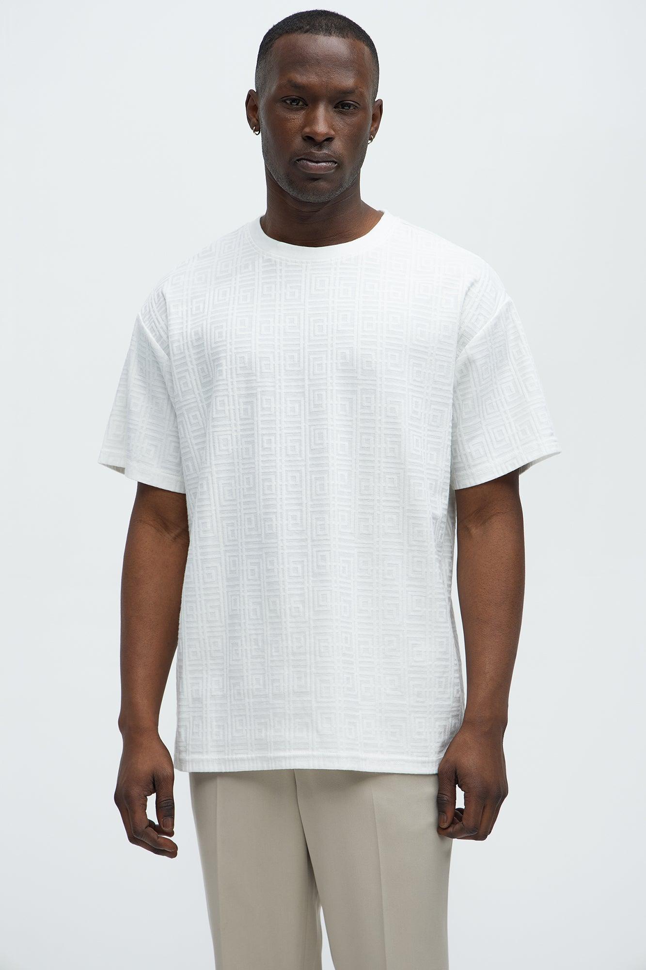 Square Textured Short Sleeve Tee - Off White Product Image