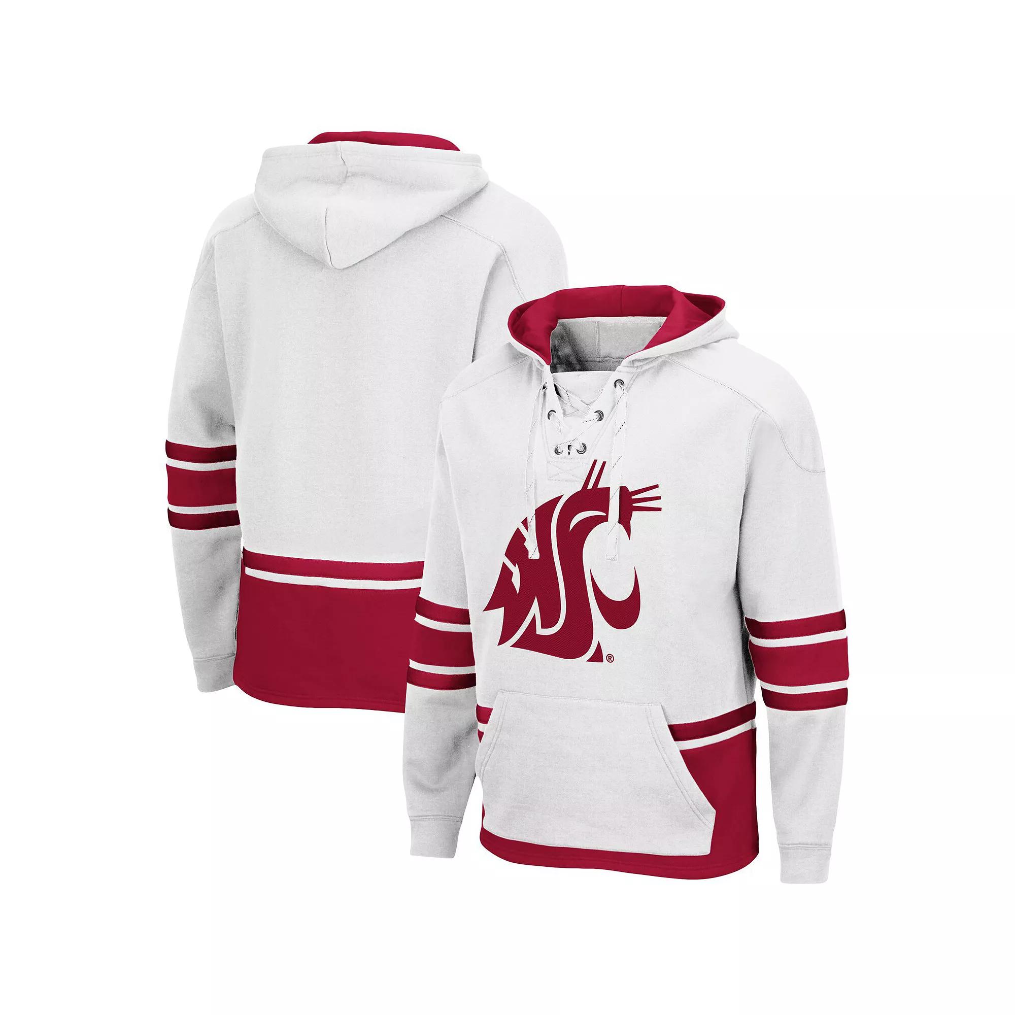 Men's Colosseum White Washington State Cougars Lace Up 3.0 Pullover Hoodie, Size: XL, Wsc White Product Image