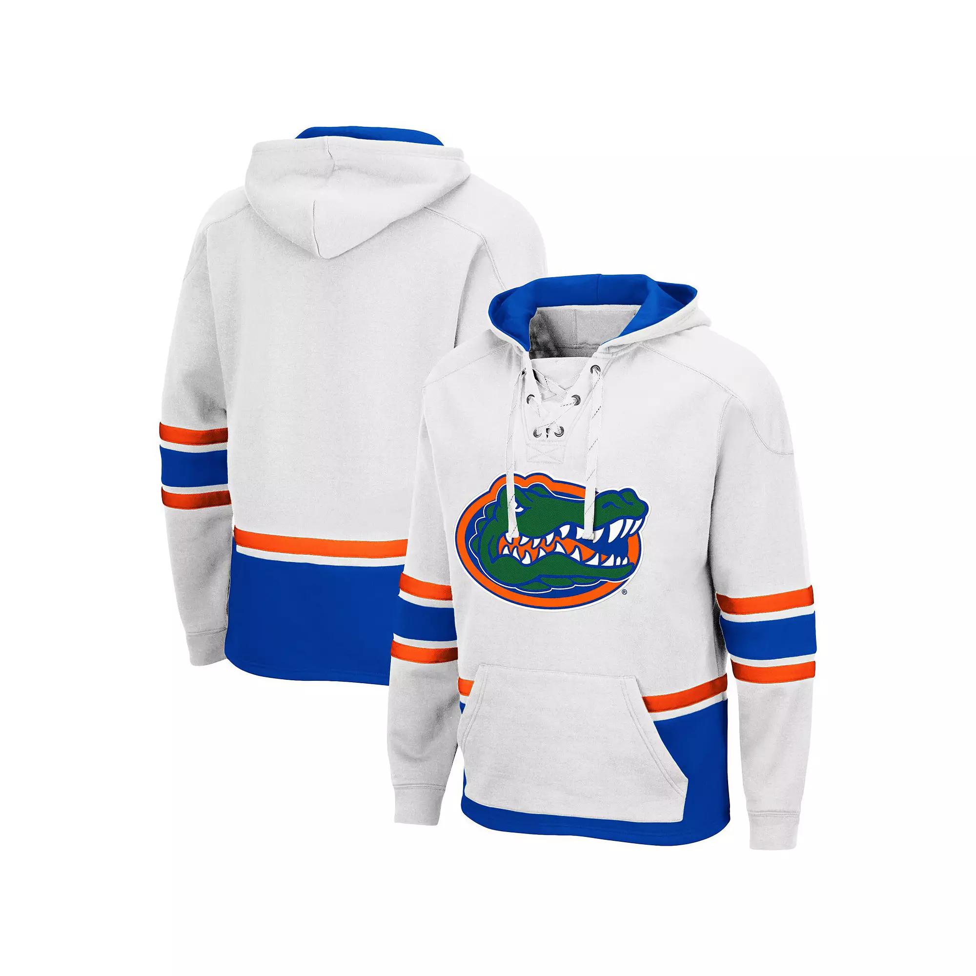 Men's Colosseum White Florida Gators Lace Up 3.0 Pullover Hoodie,  Product Image