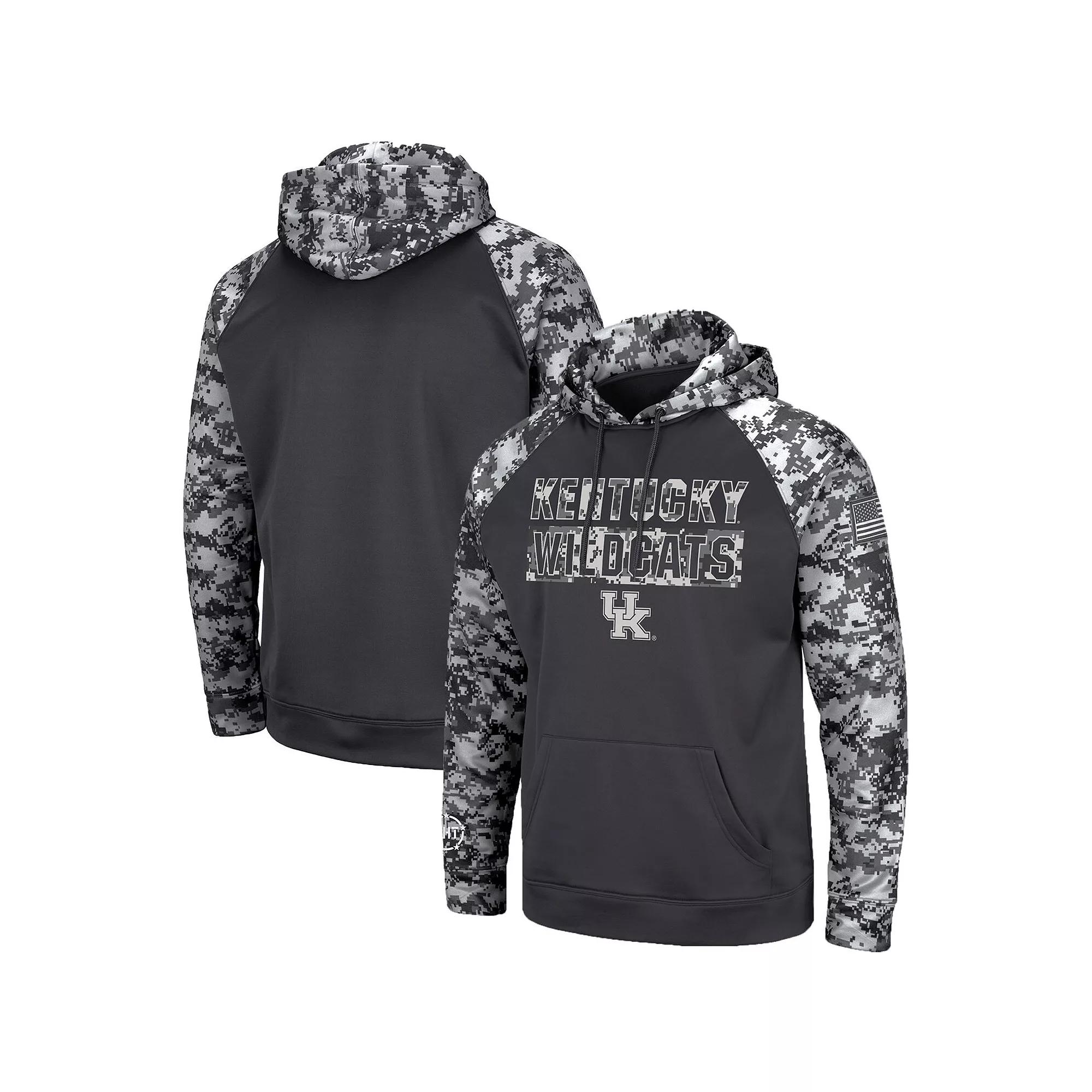 Men's Colosseum Charcoal Kentucky Wildcats OHT Military Appreciation Digital Camo Pullover Hoodie,  Product Image