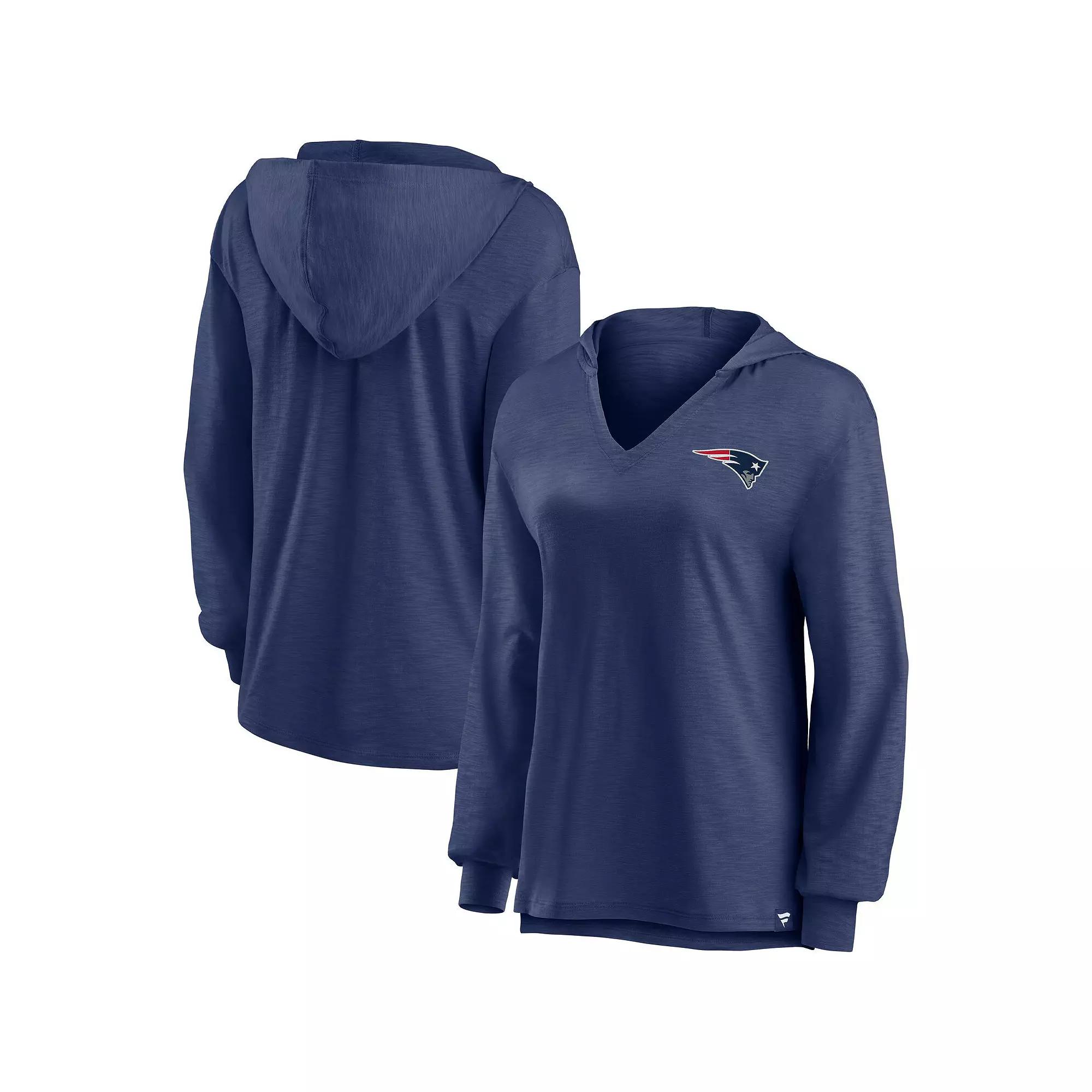 Women's Fanatics Navy New England Patriots Jumper V-Neck Pullover Hoodie,  Product Image