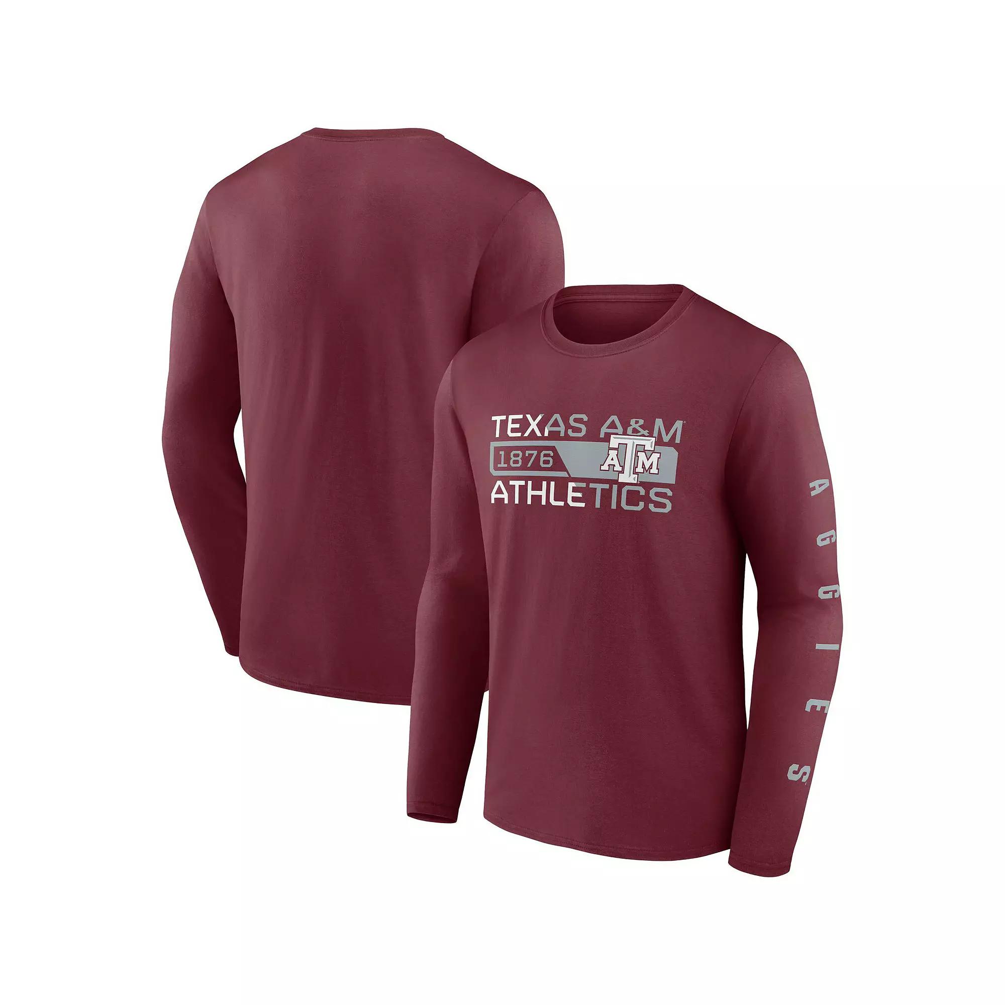 Men's Fanatics Branded Maroon Texas A&M Aggies Broad Jump 2-Hit Long Sleeve T-Shirt,  Product Image