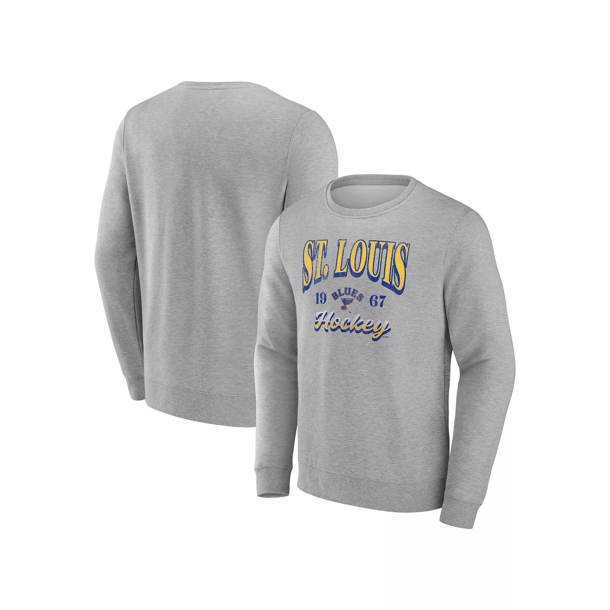 Men's Fanatics Gray St. Louis Blues Nimbus Fleece Pullover Sweatshirt,  Product Image
