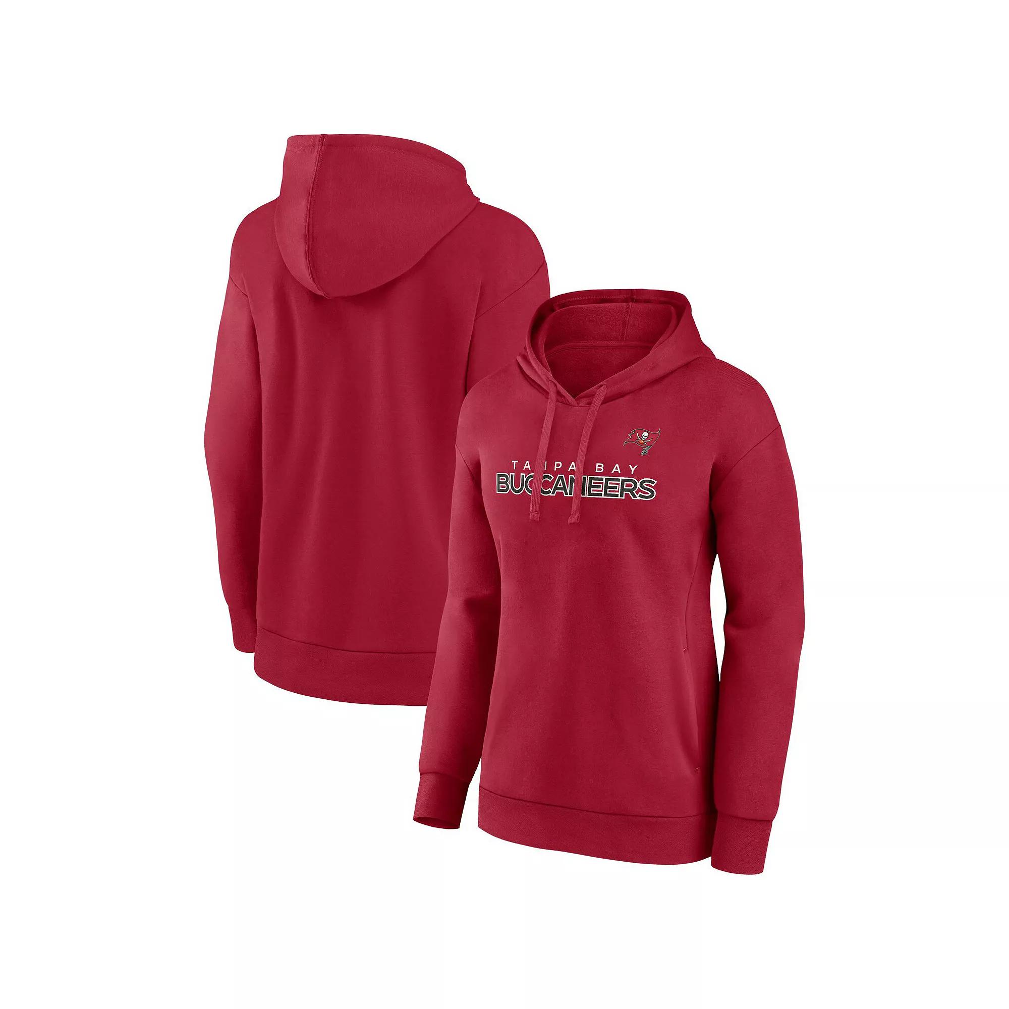 Women's Fanatics Red Tampa Bay Buccaneers Iconic Cotton Fleece Checklist Pullover Hoodie,  Product Image