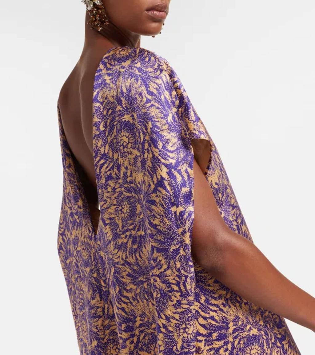 DRIES VAN NOTEN Womens Peach Diria Printed Silk Midi Dress In Orange Product Image
