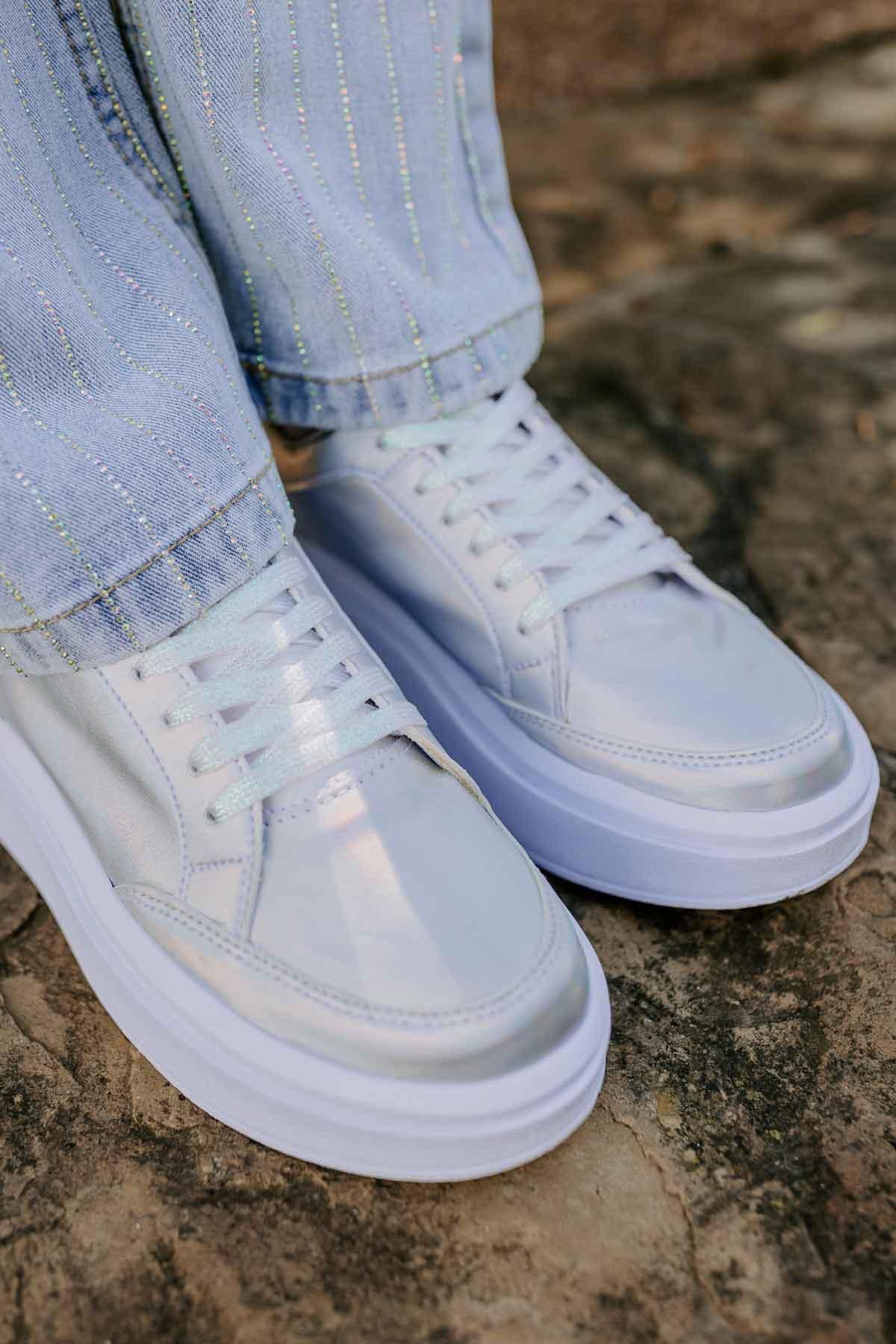 The Kimora Metallic Sneaker In Iridescent Product Image
