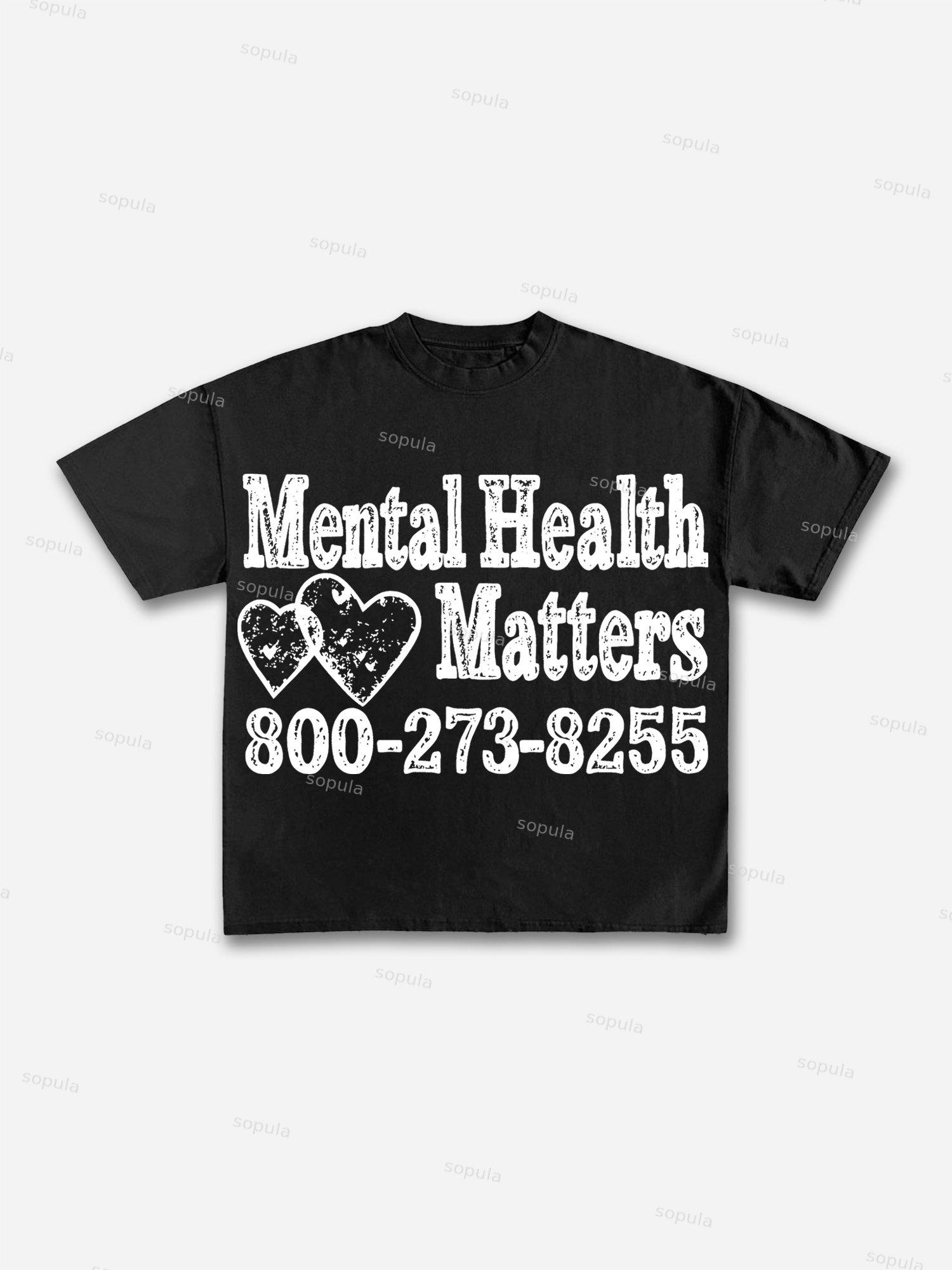 Mental Health Matters Graphic Print Cotton T-shirt Product Image